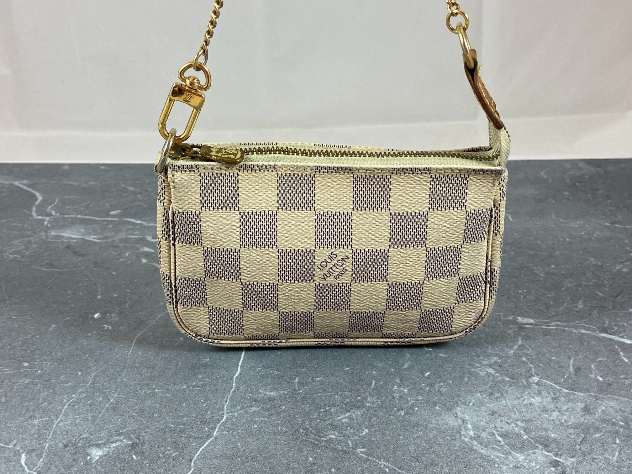 Louis Vuitton Mini Pochette Accessoires Damier Azur Canvas