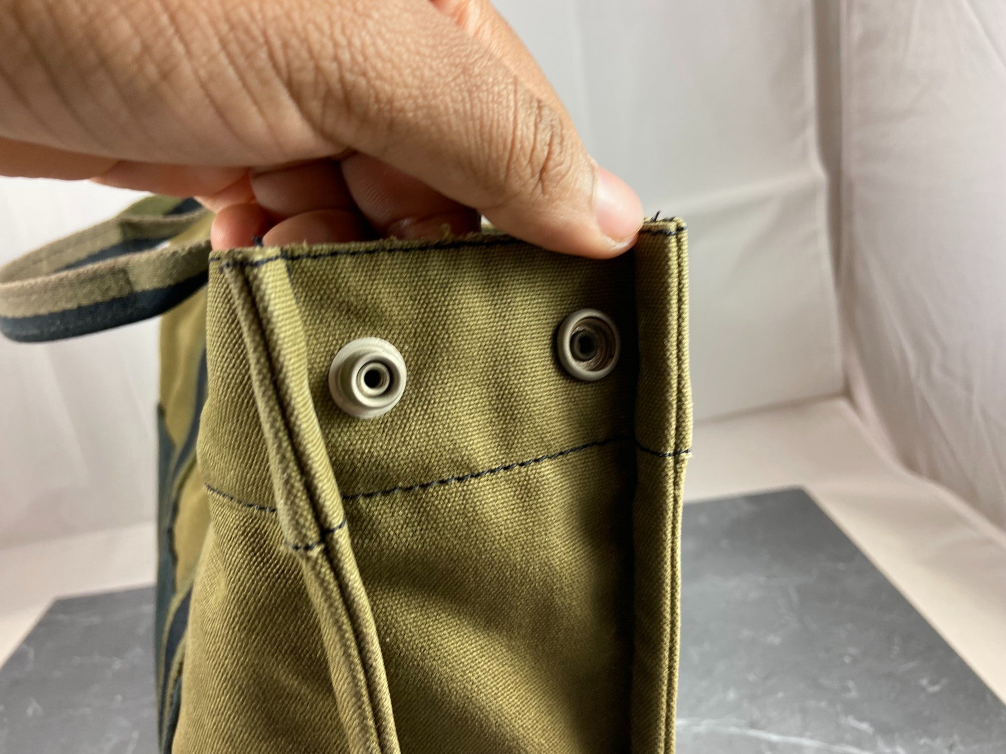 Hermès Fourre Tout / Toto MM Cotton Bag Black + Green