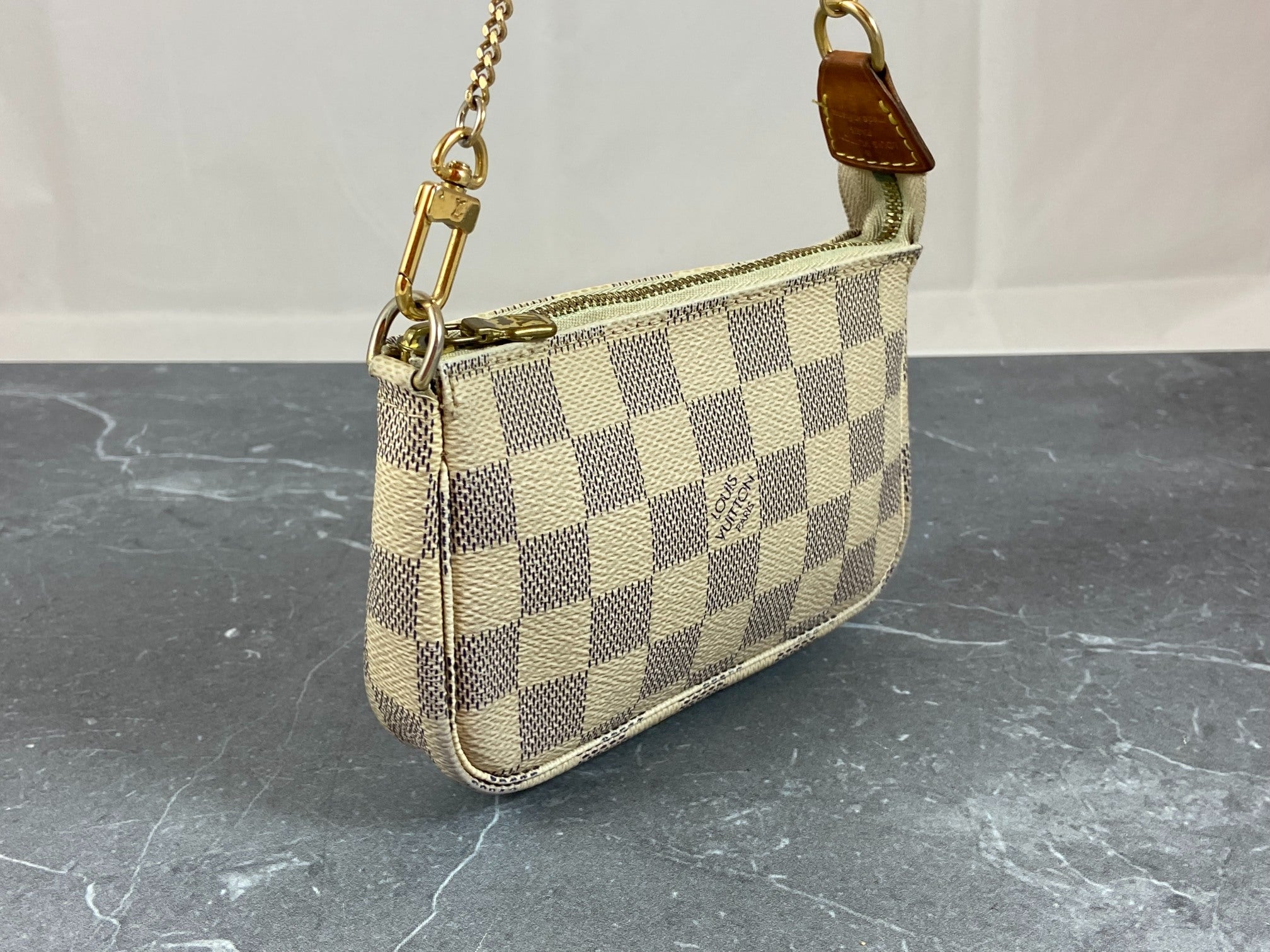 Louis Vuitton Mini Pochette Accessoires Damier Azur Canvas