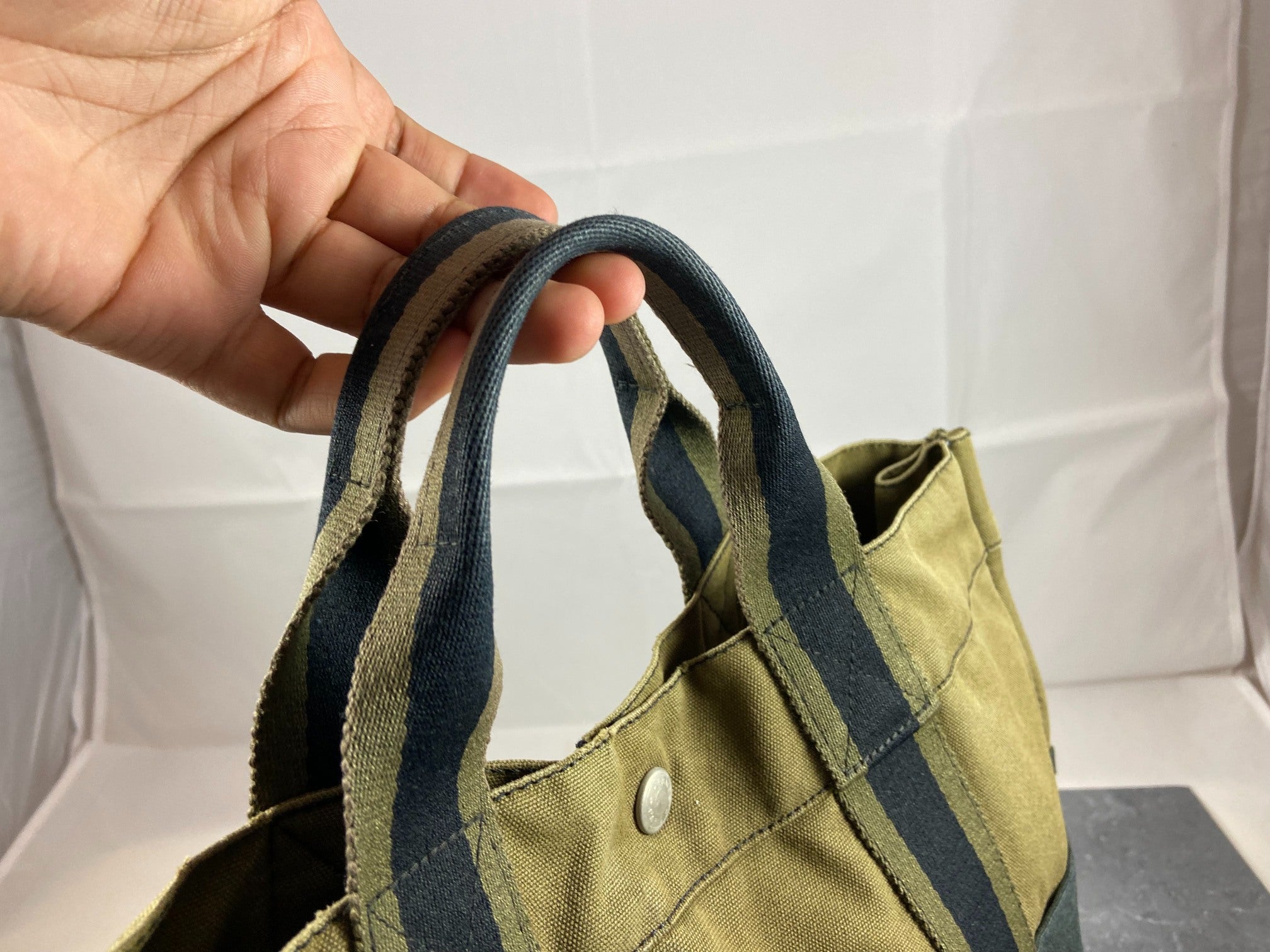 Hermès Fourre Tout / Toto MM Cotton Bag Black + Green