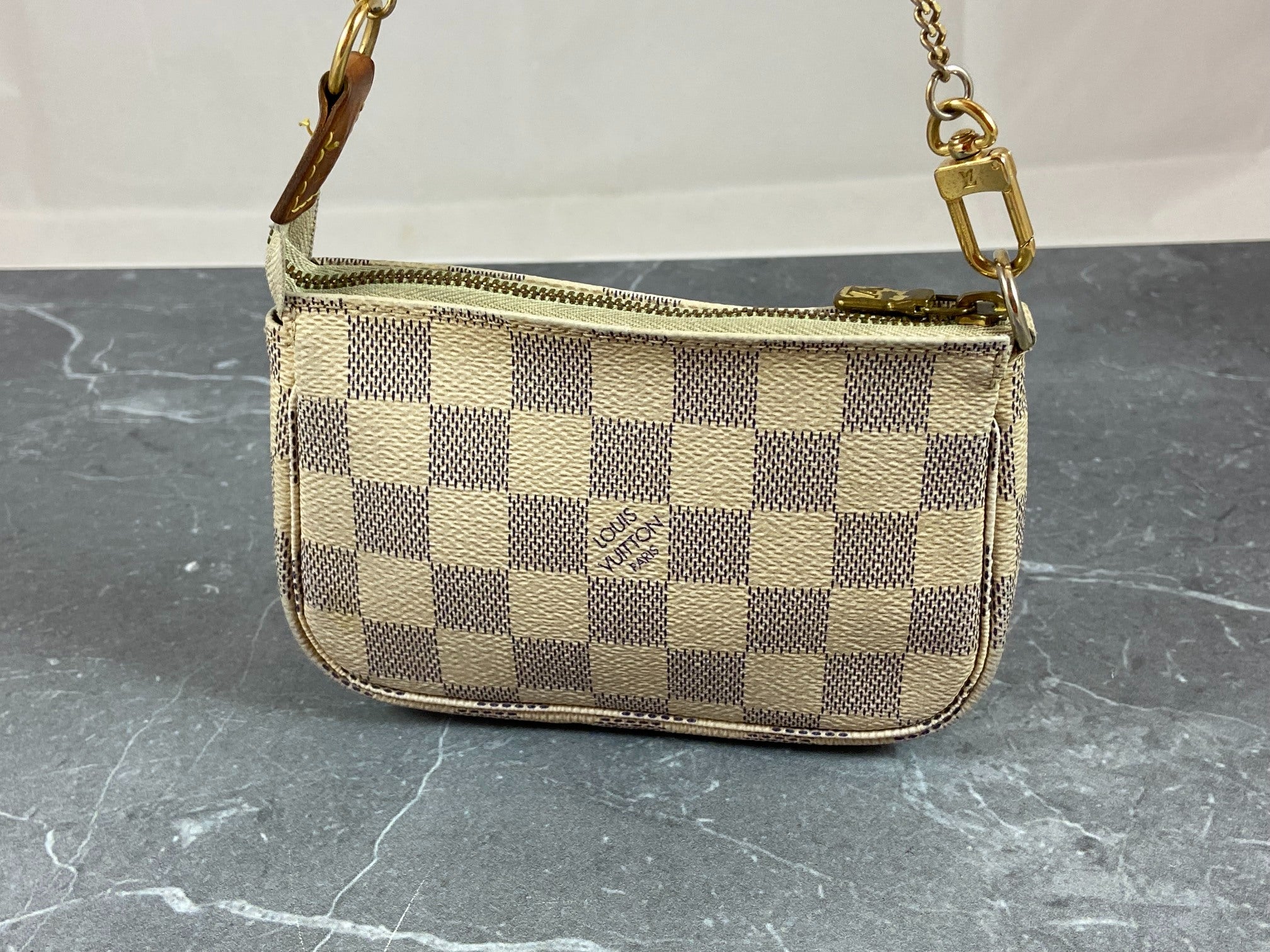 Louis Vuitton Mini Pochette Accessoires Damier Azur Canvas