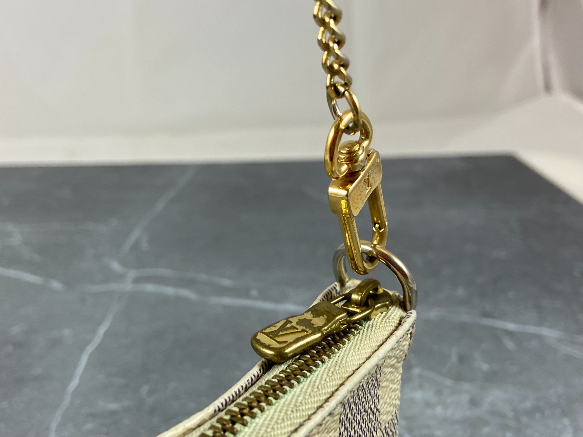 Louis Vuitton Mini Pochette Accessoires Damier Azur Canvas