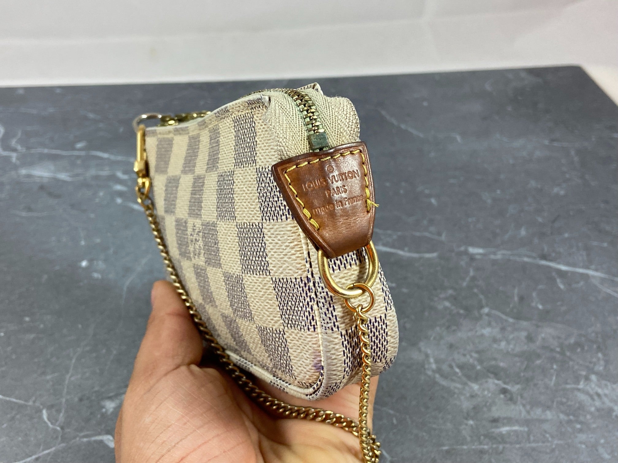 Louis Vuitton Mini Pochette Accessoires Damier Azur Canvas