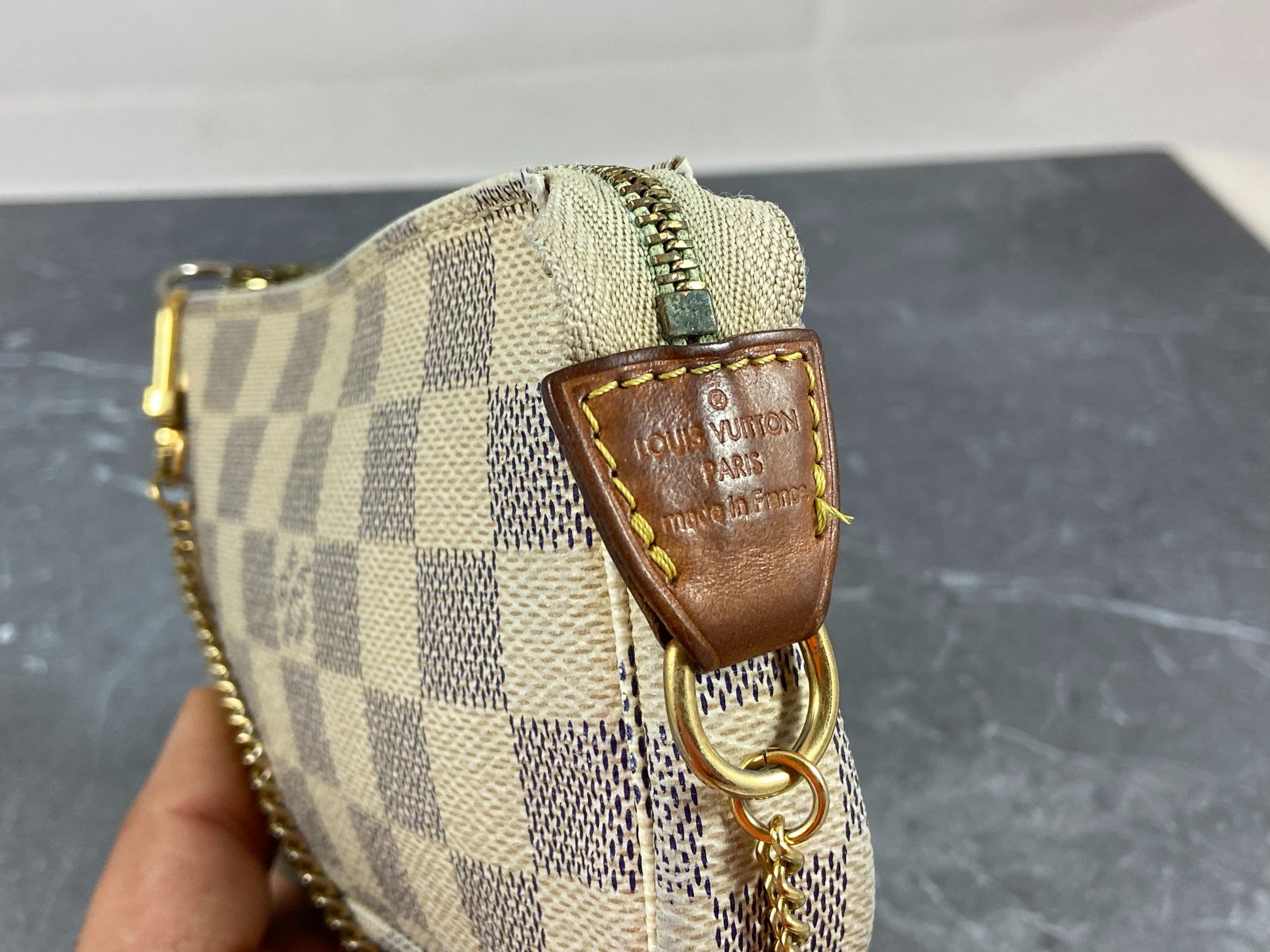 Louis Vuitton Mini Pochette Accessoires Damier Azur Canvas