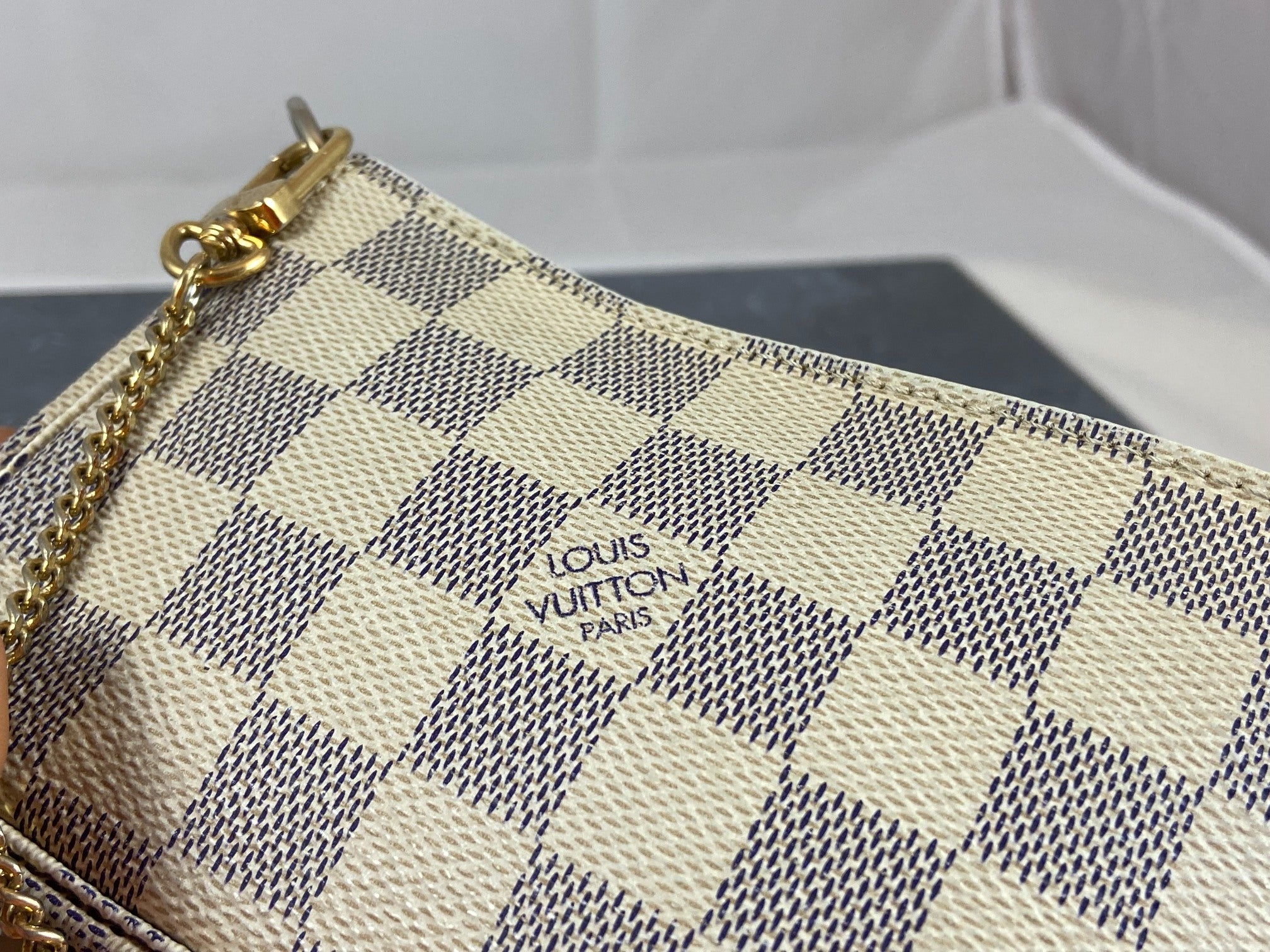 Louis Vuitton Mini Pochette Accessoires Damier Azur Canvas