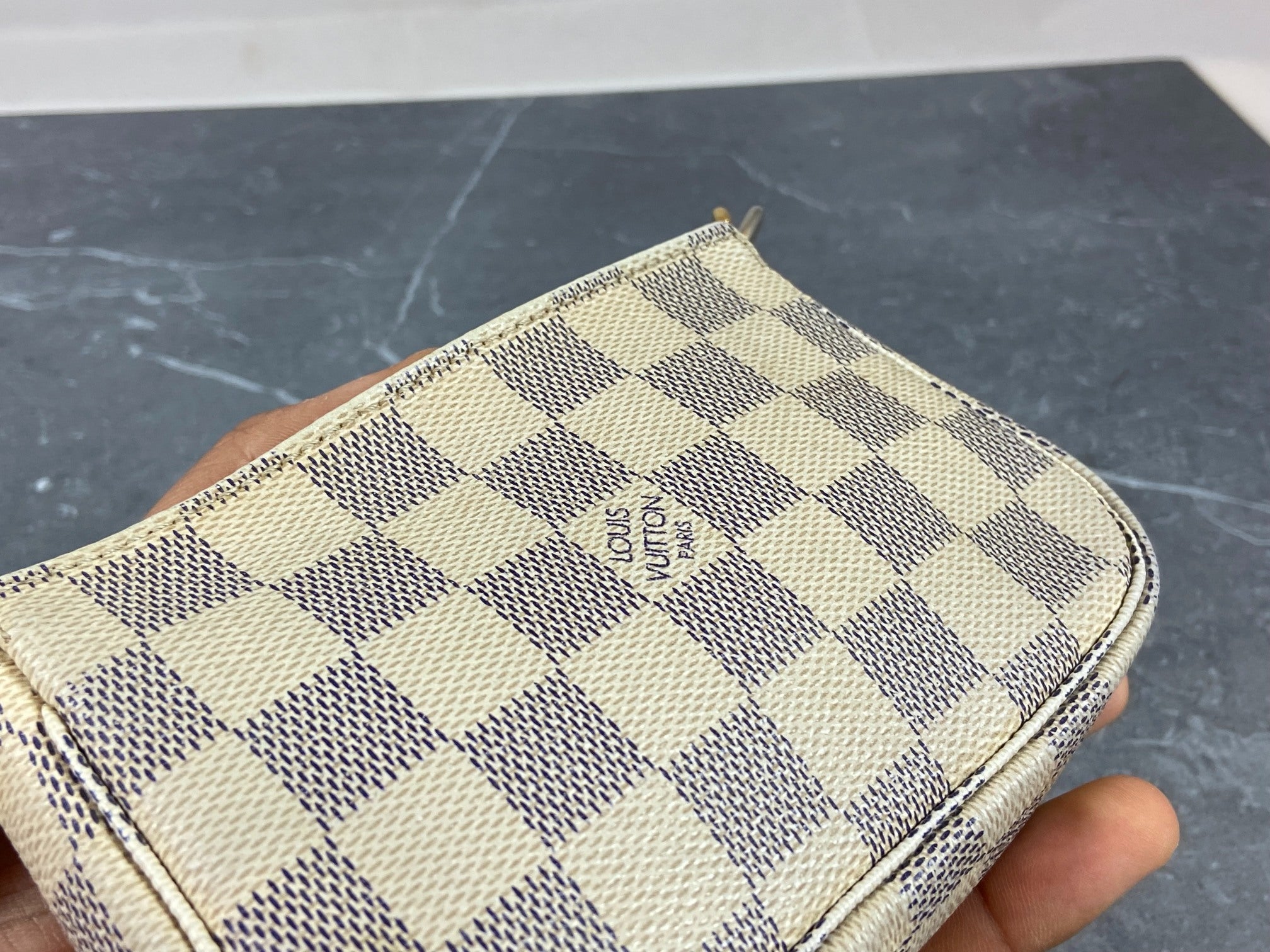 Louis Vuitton Mini Pochette Accessoires Damier Azur Canvas