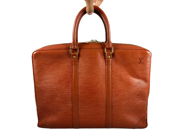 Louis Vuitton Porte Documents Voyage Brown Epi Leather