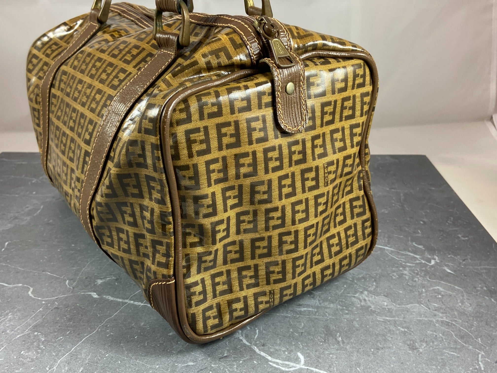 Fendi Hand / Boston Bag Beige Zucchino Monogram
