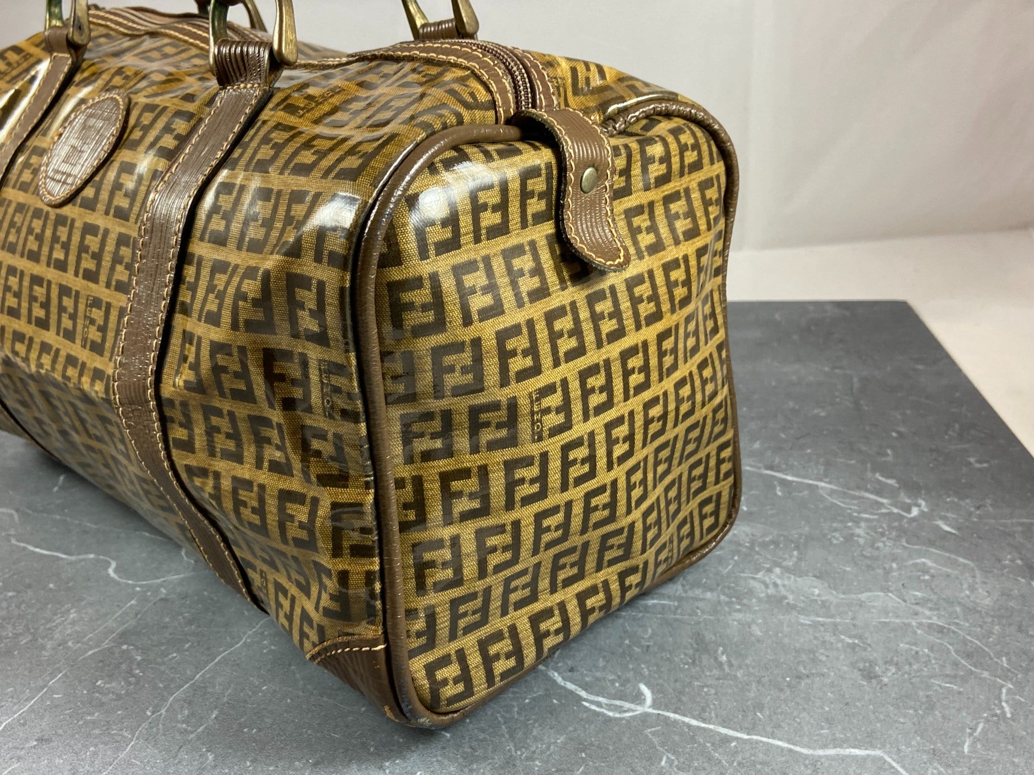 Fendi Hand / Boston Bag Beige Zucchino Monogram