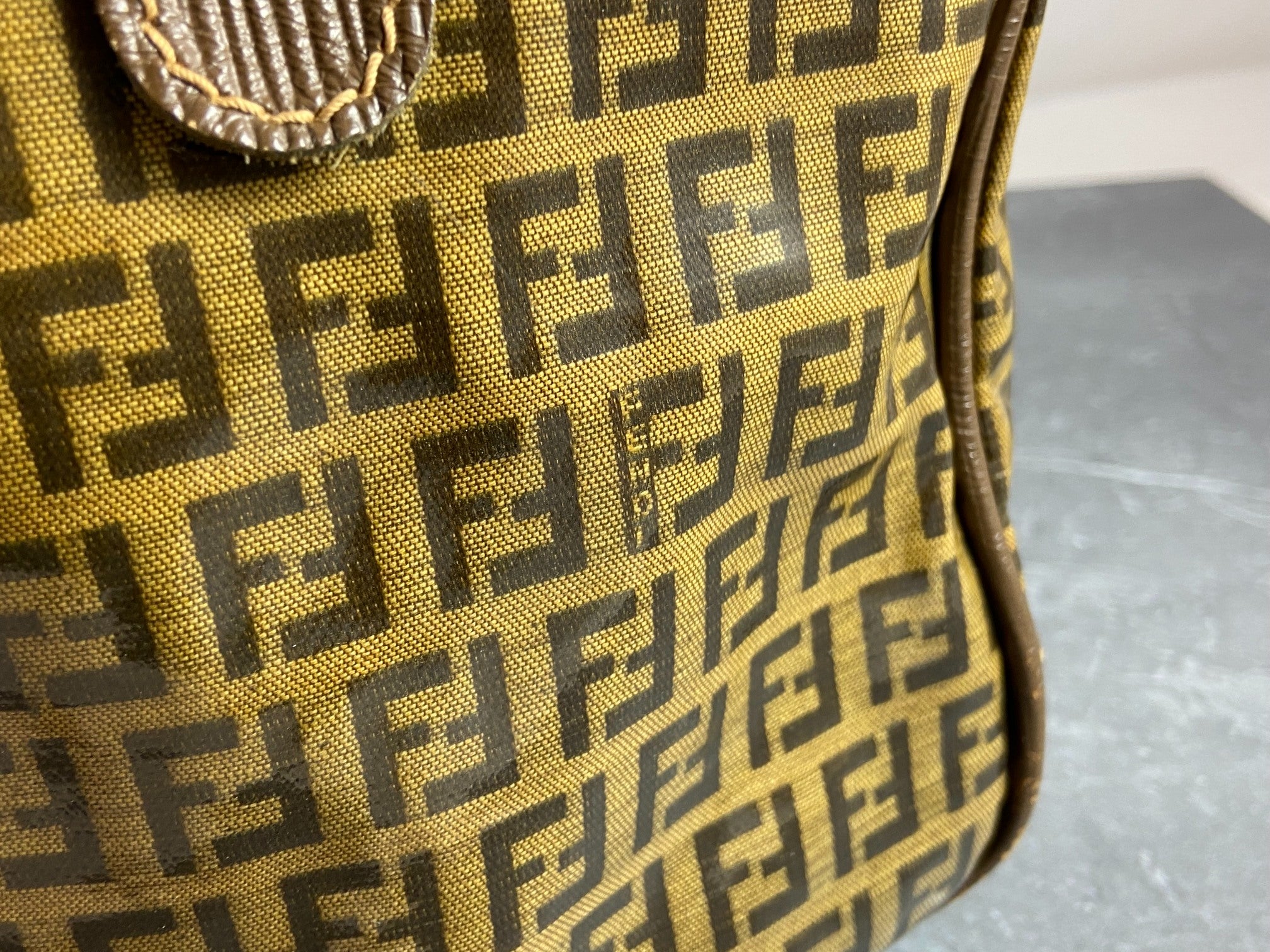 Fendi Hand / Boston Bag Beige Zucchino Monogram