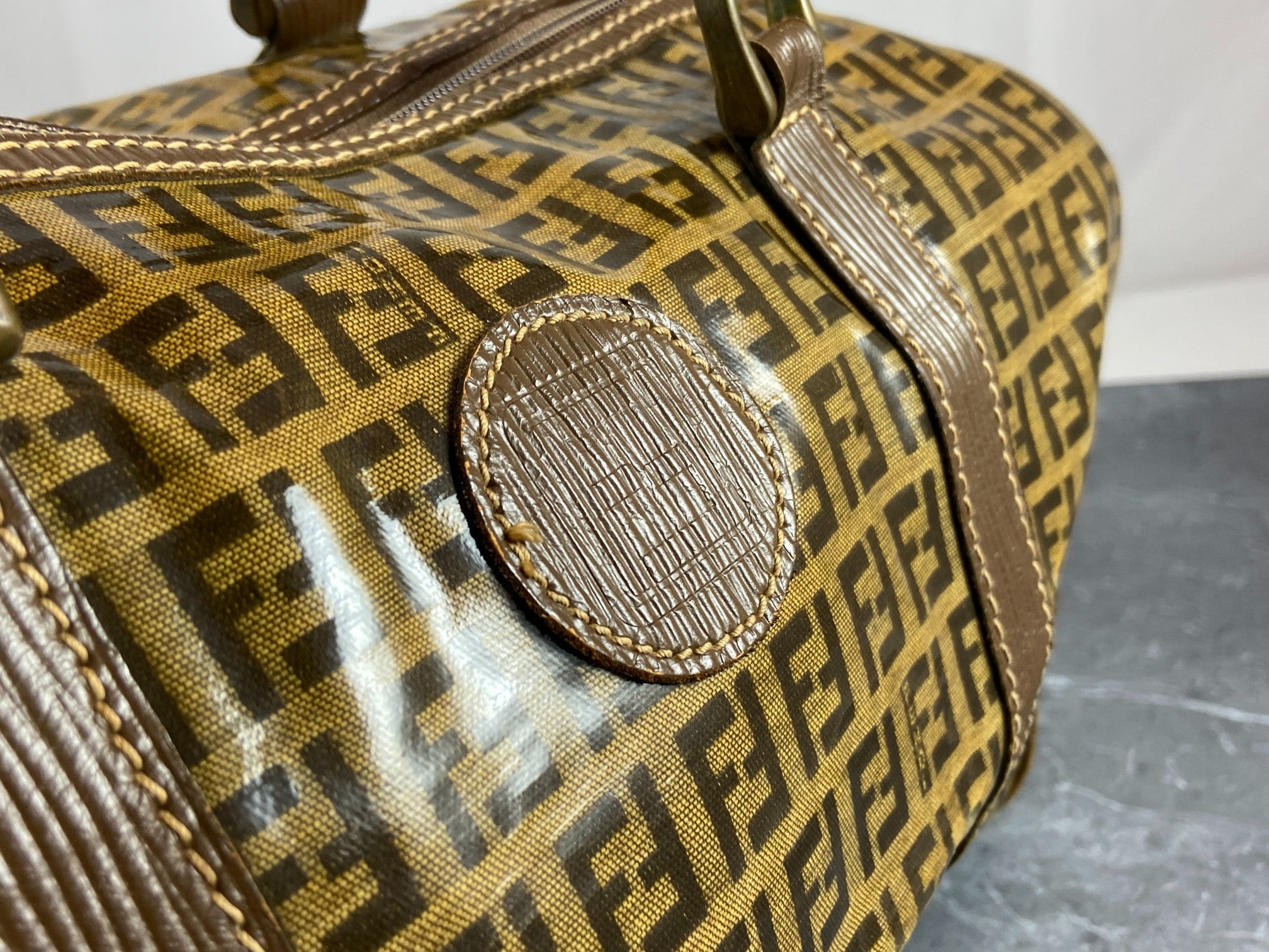 Fendi Hand / Boston Bag Beige Zucchino Monogram