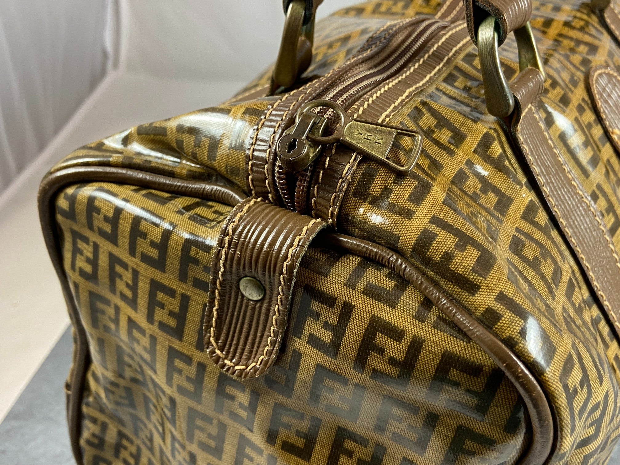 Fendi Hand / Boston Bag Beige Zucchino Monogram