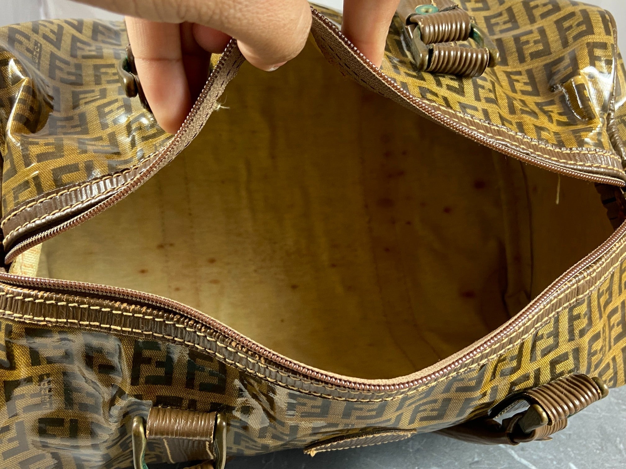 Fendi Hand / Boston Bag Beige Zucchino Monogram