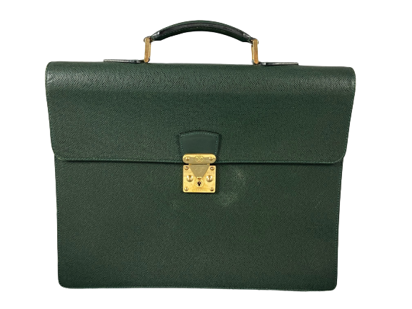 Louis Vuitton Laguito Briefcase Green Taiga Leather