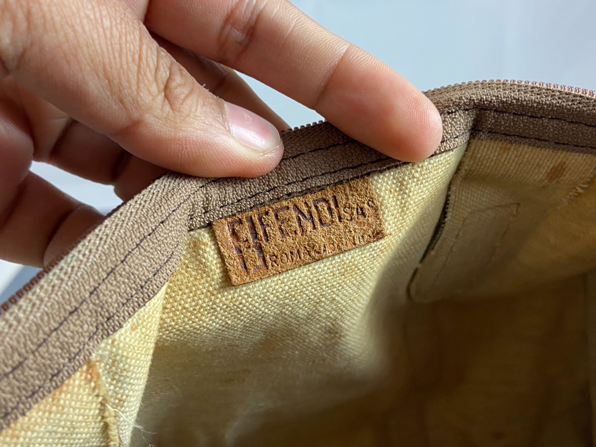 Fendi Hand / Boston Bag Beige Zucchino Monogram