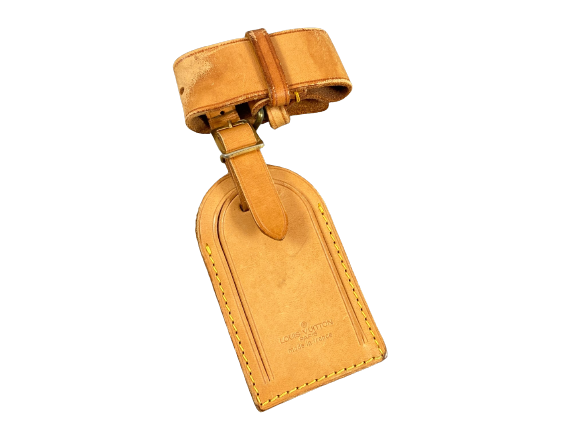 Louis Vuitton Luggage Tag & Handle Belt Beige Vachetta Leather