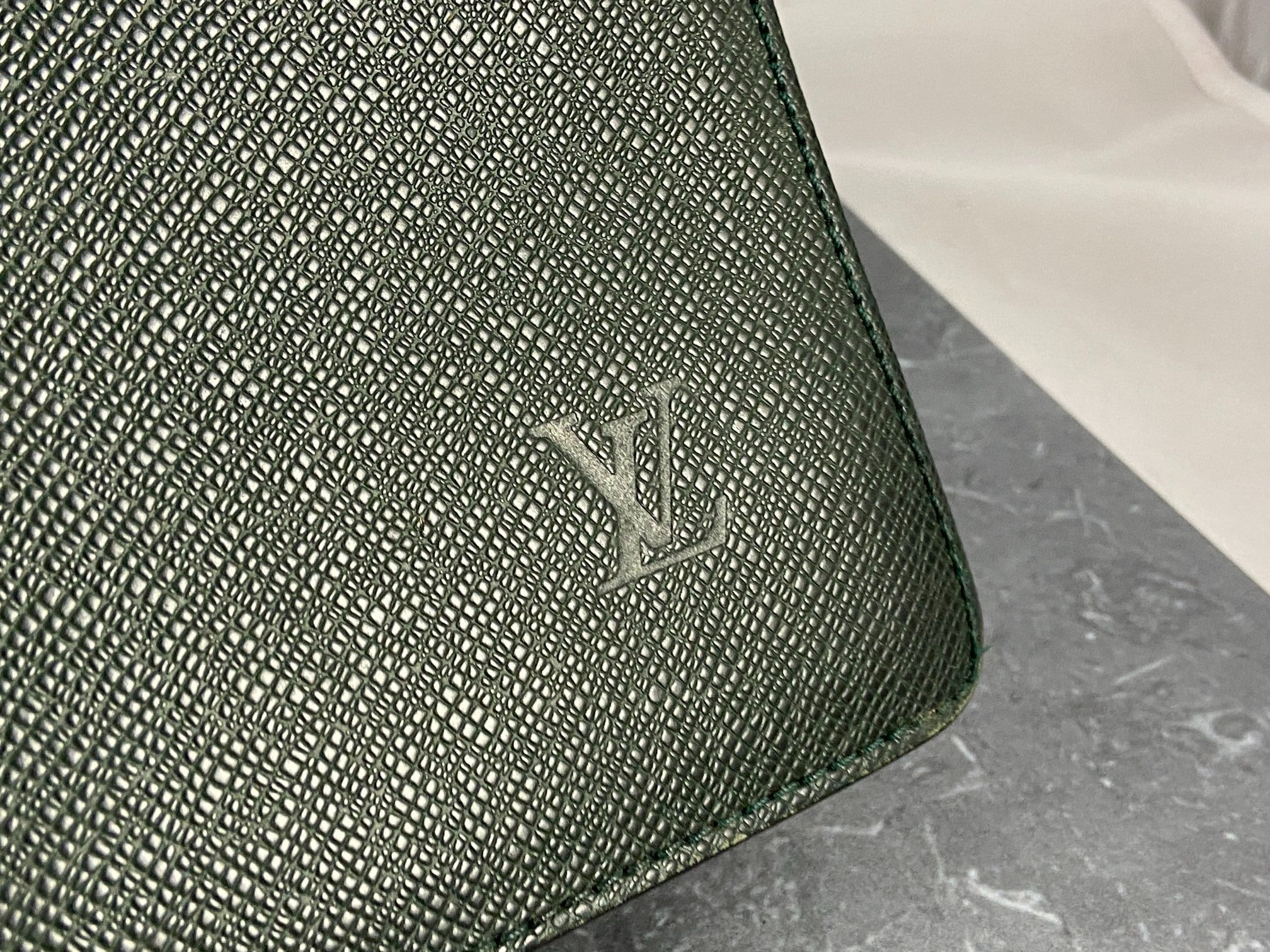 Louis Vuitton Laguito Briefcase Green Taiga Leather