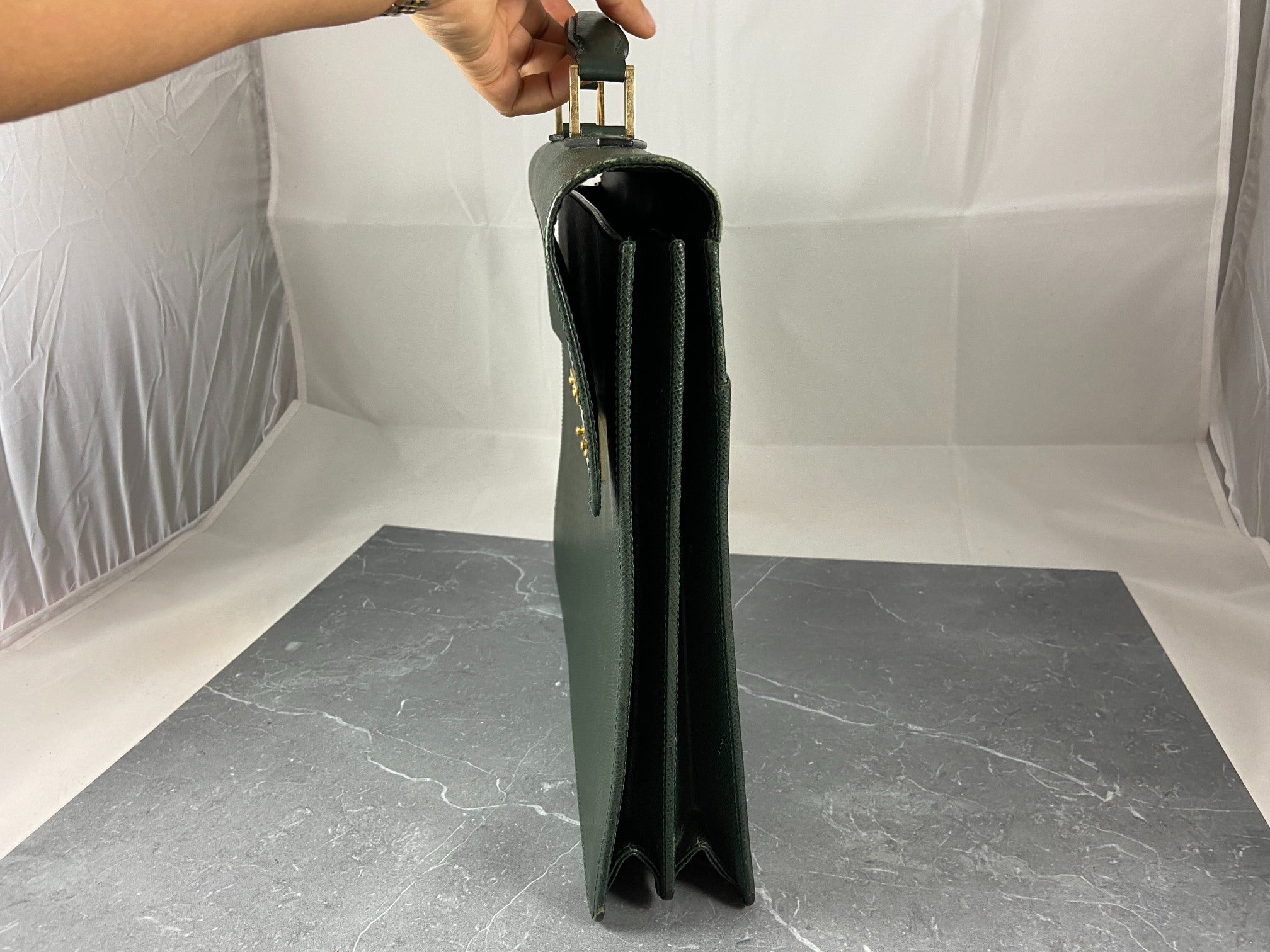 Louis Vuitton Laguito Briefcase Green Taiga Leather