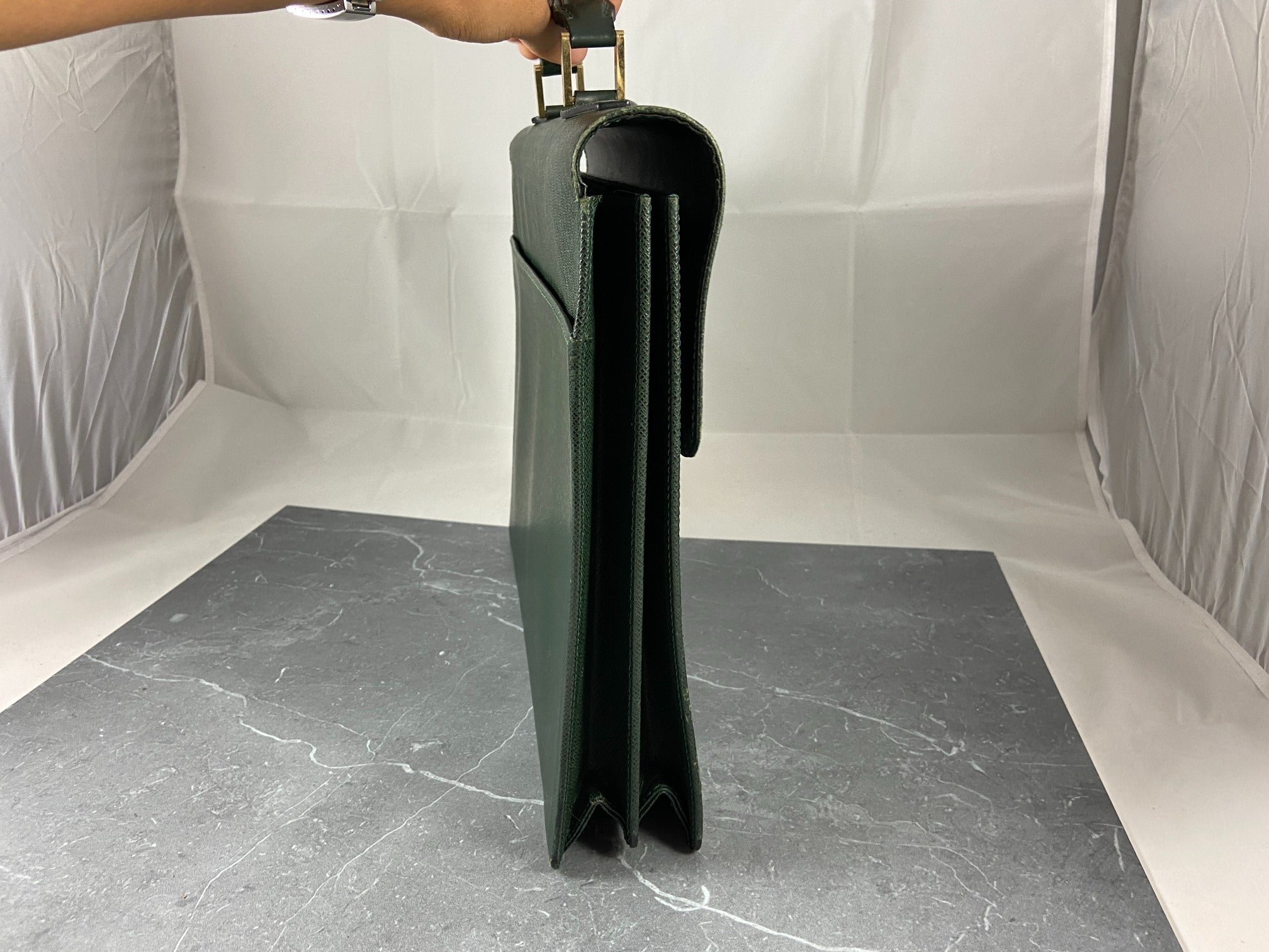 Louis Vuitton Laguito Briefcase Green Taiga Leather