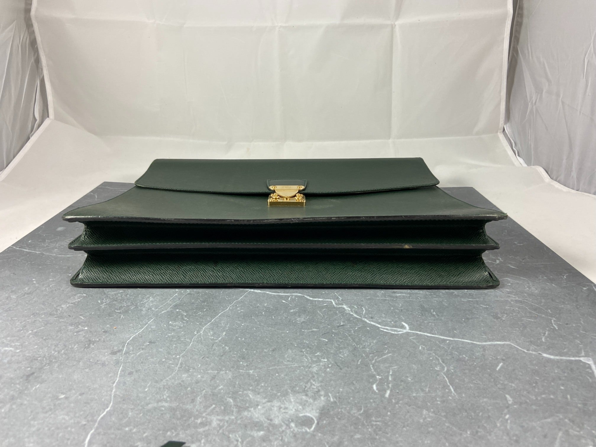 Louis Vuitton Laguito Briefcase Green Taiga Leather