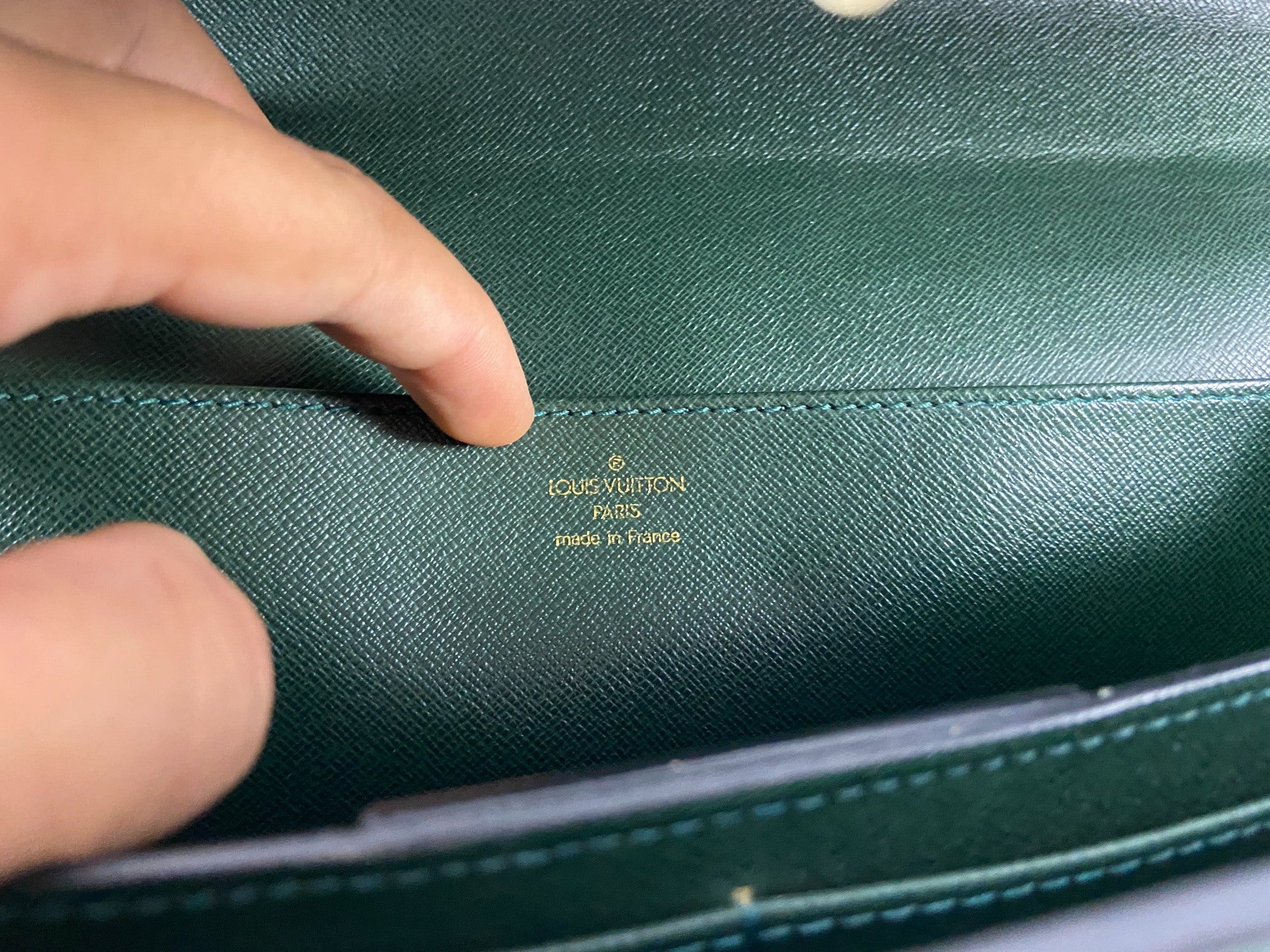 Louis Vuitton Laguito Briefcase Green Taiga Leather