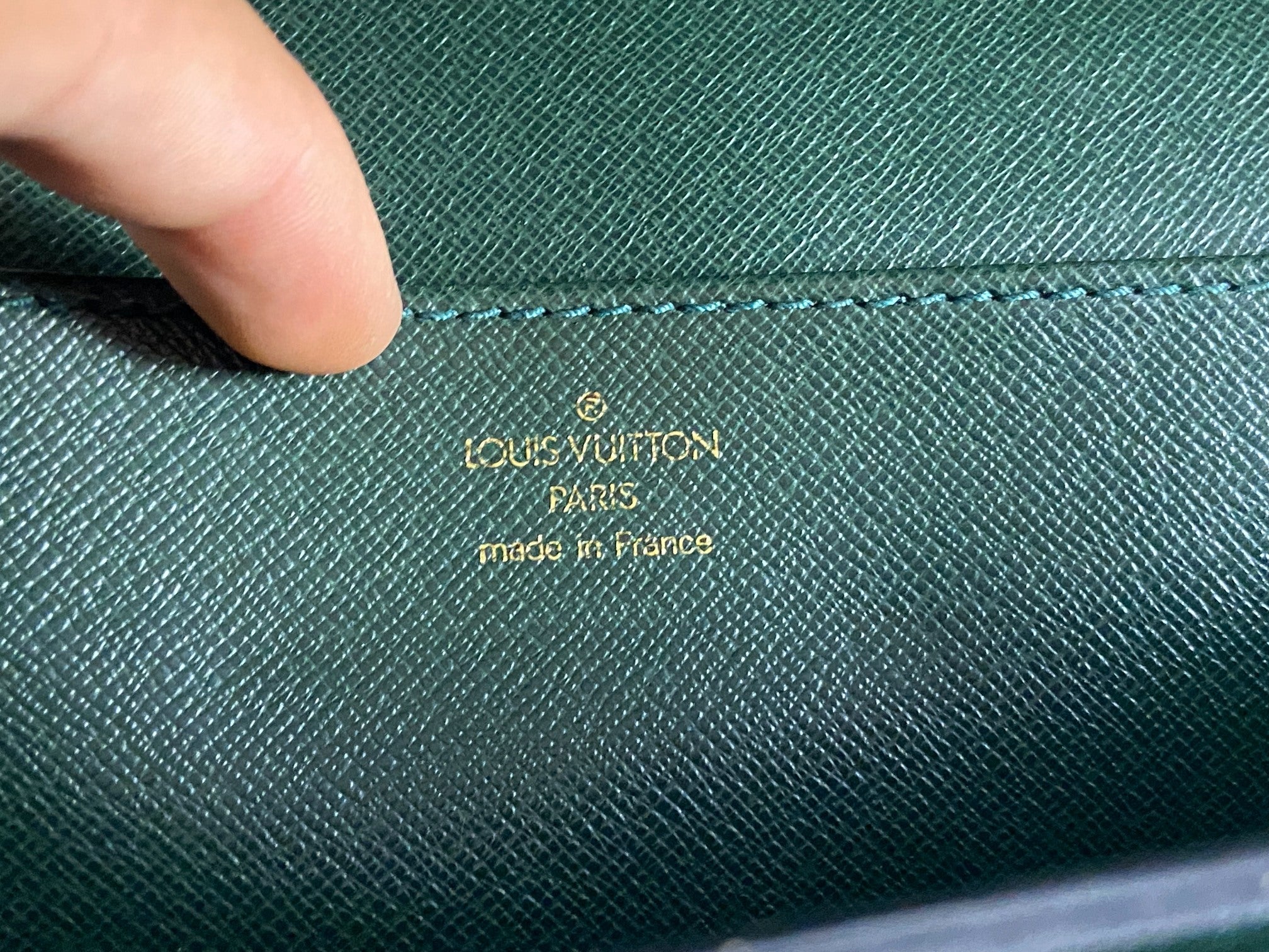 Louis Vuitton Laguito Briefcase Green Taiga Leather