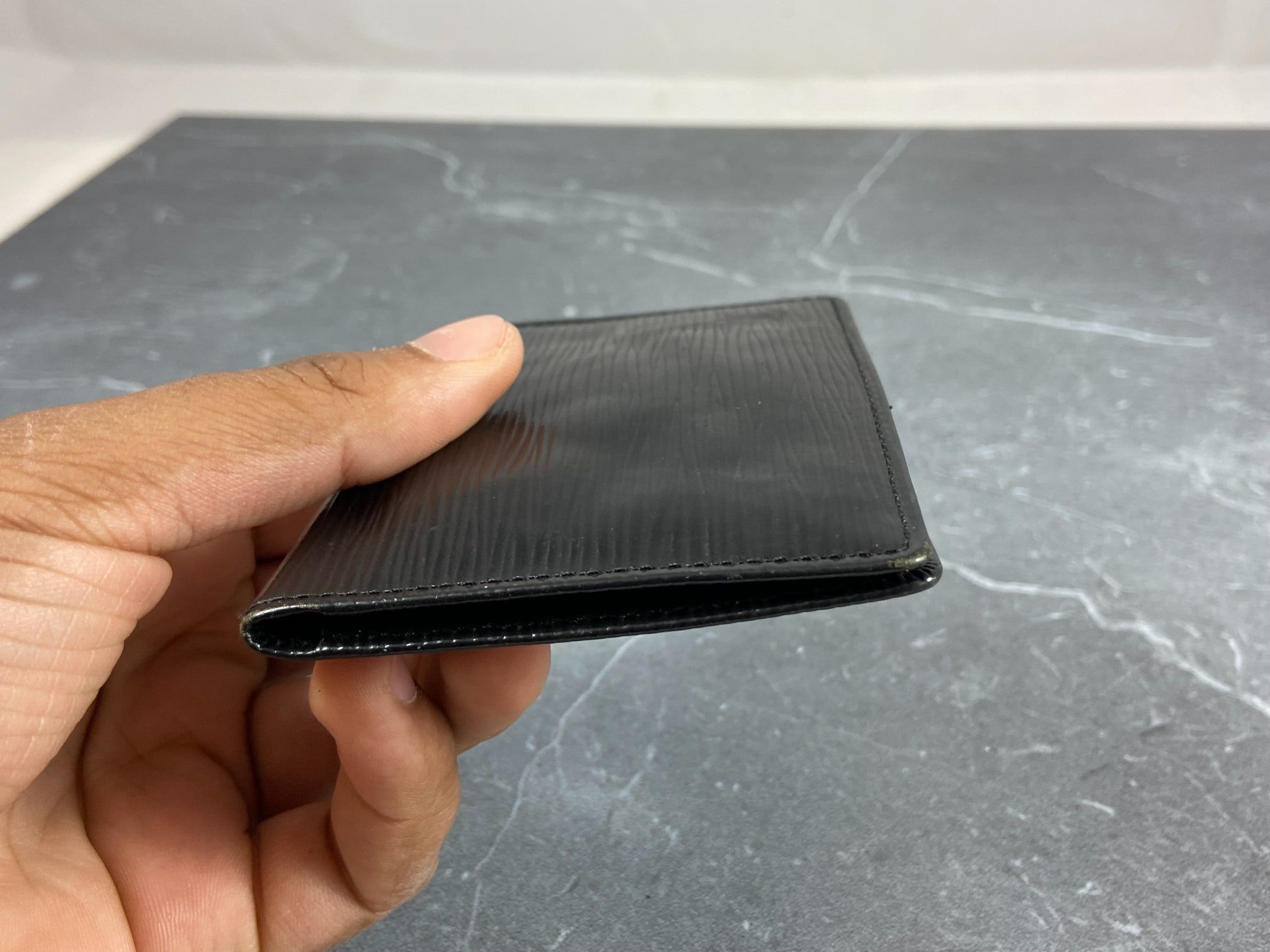 Louis Vuitton Bifold Card Case Black Epi Leather