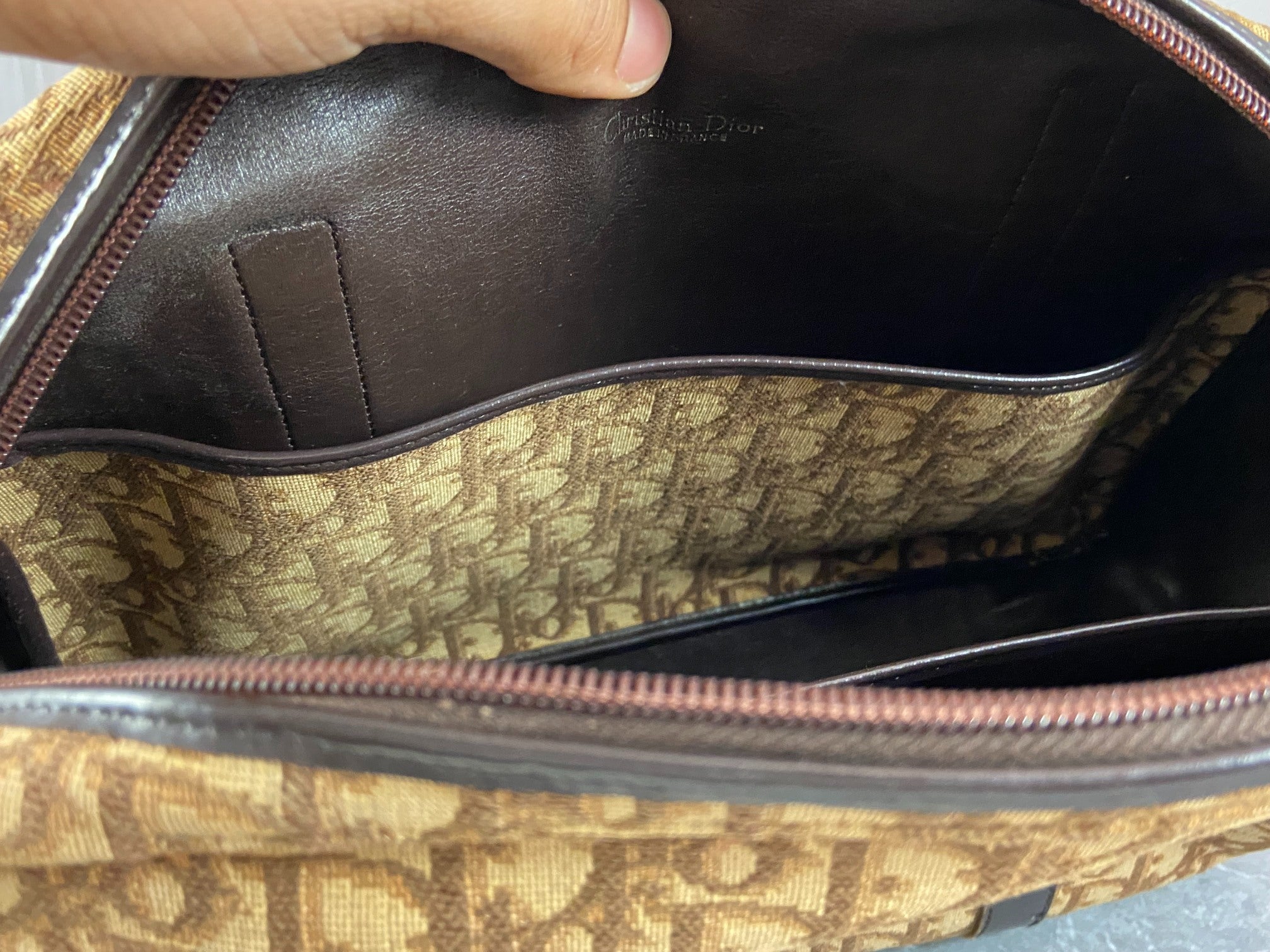 Christian Dior Handbag Brown Trotter Monogram