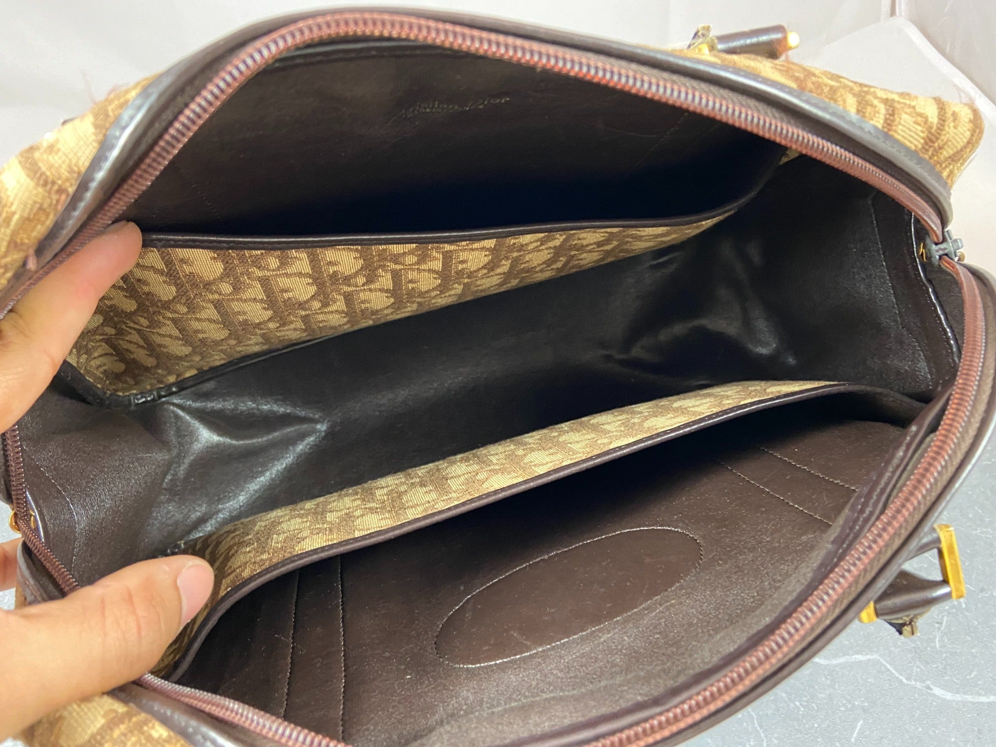 Christian Dior Handbag Brown Trotter Monogram