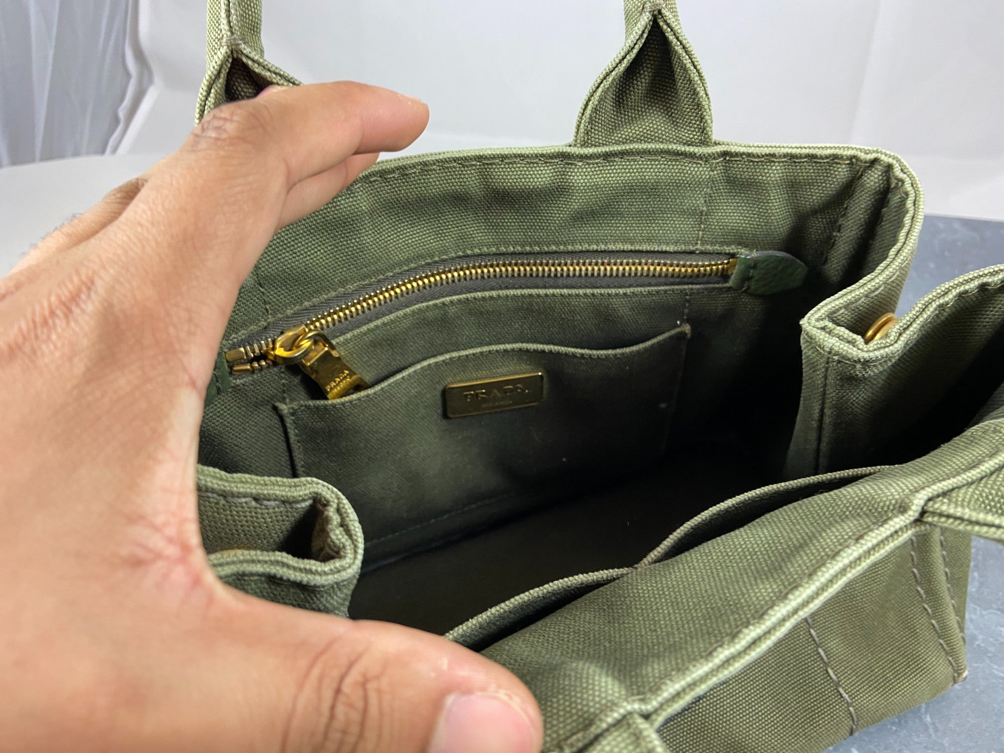 Prada Canapa Tote Bag Green