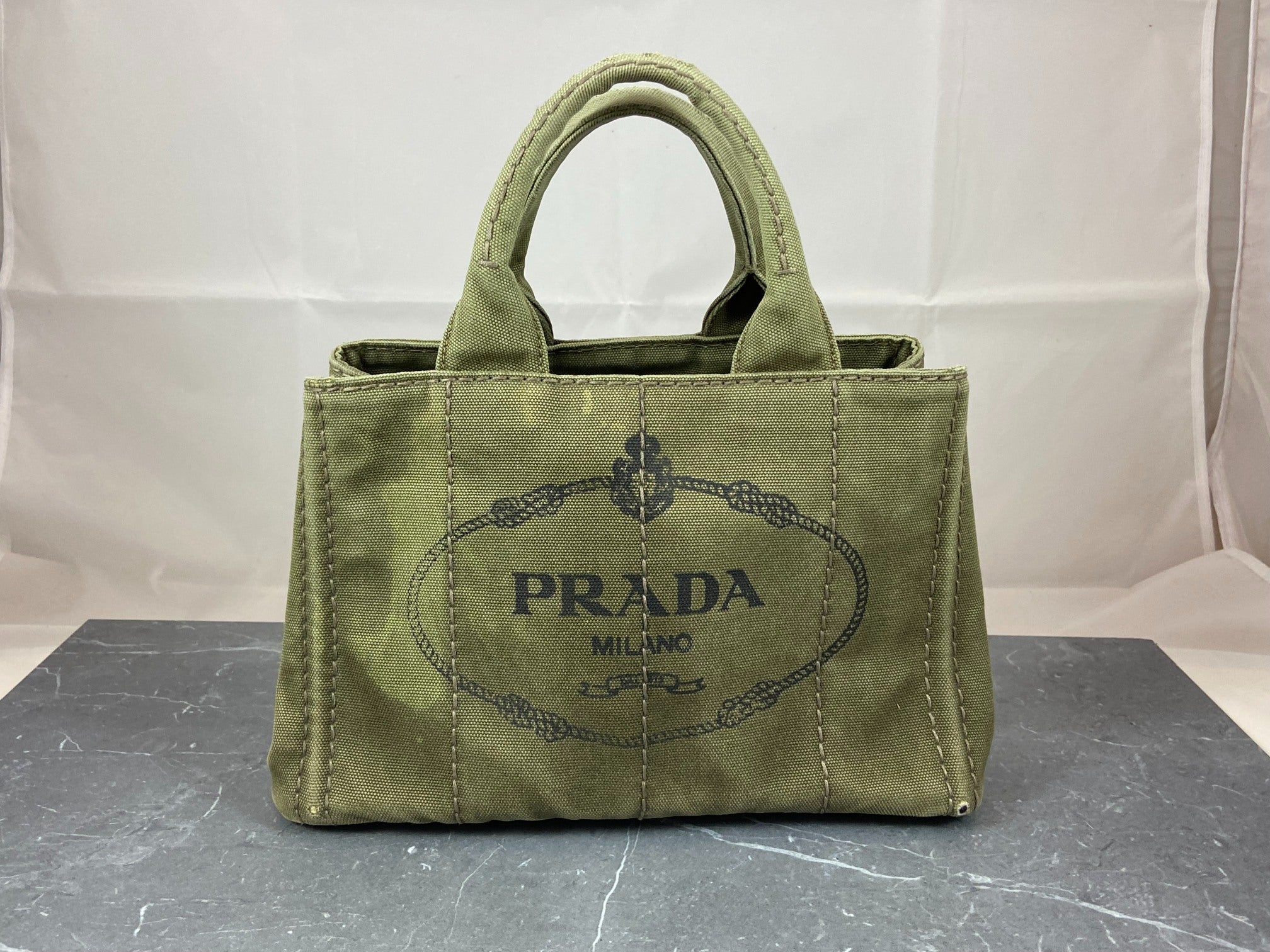 Prada Canapa Tote Bag Green