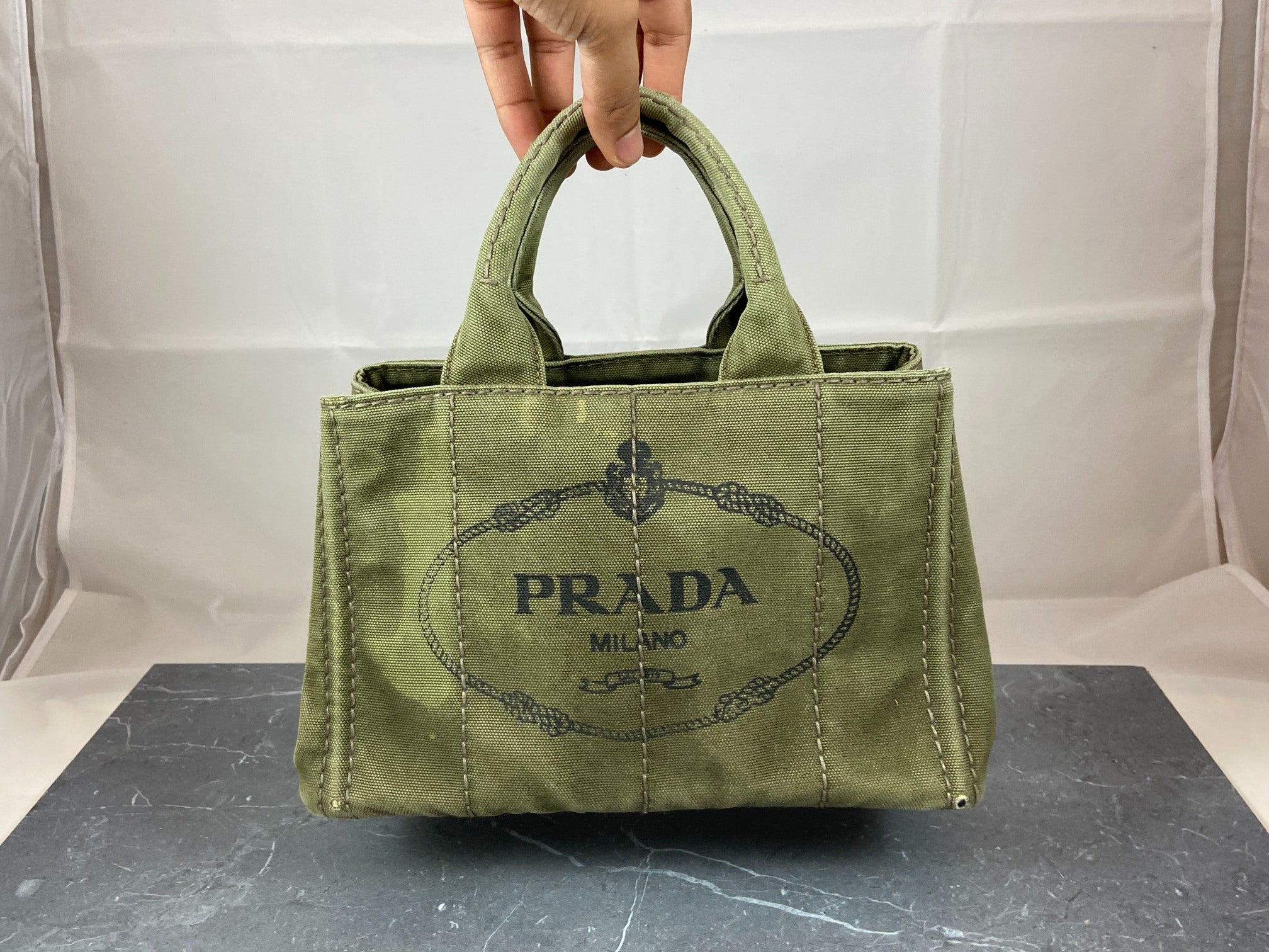Prada Canapa Tote Bag Green