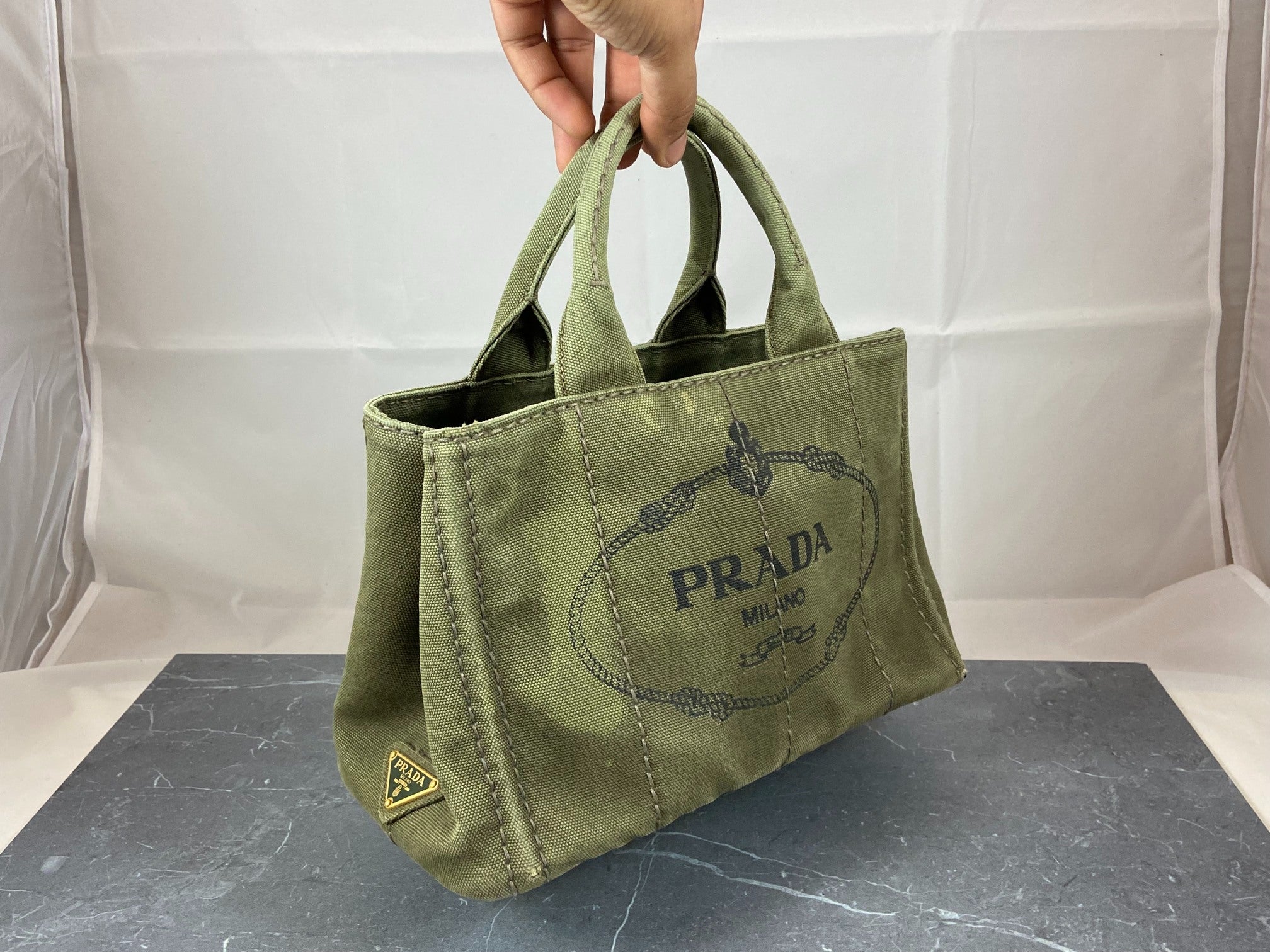 Prada Canapa Tote Bag Green