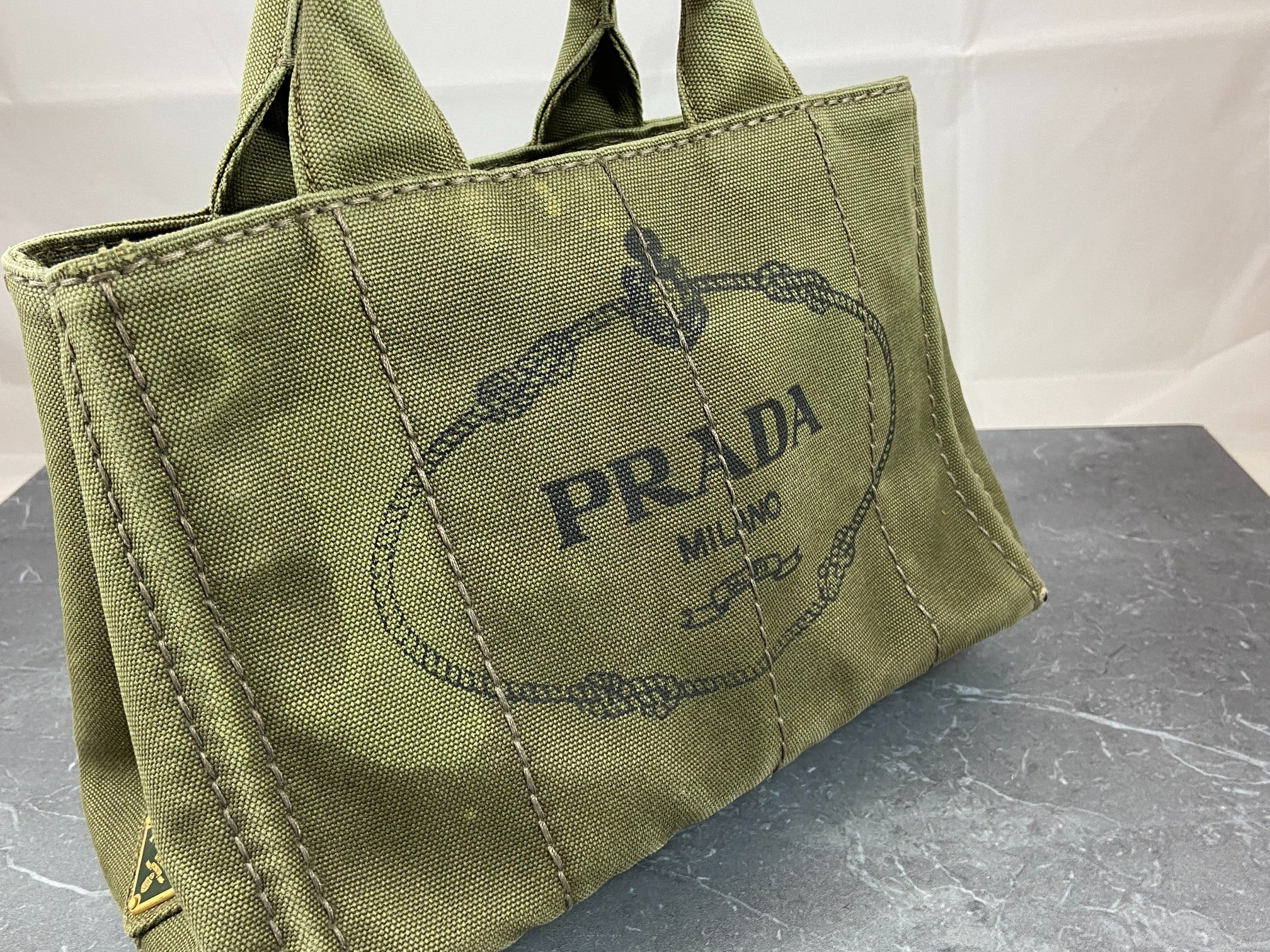 Prada Canapa Tote Bag Green