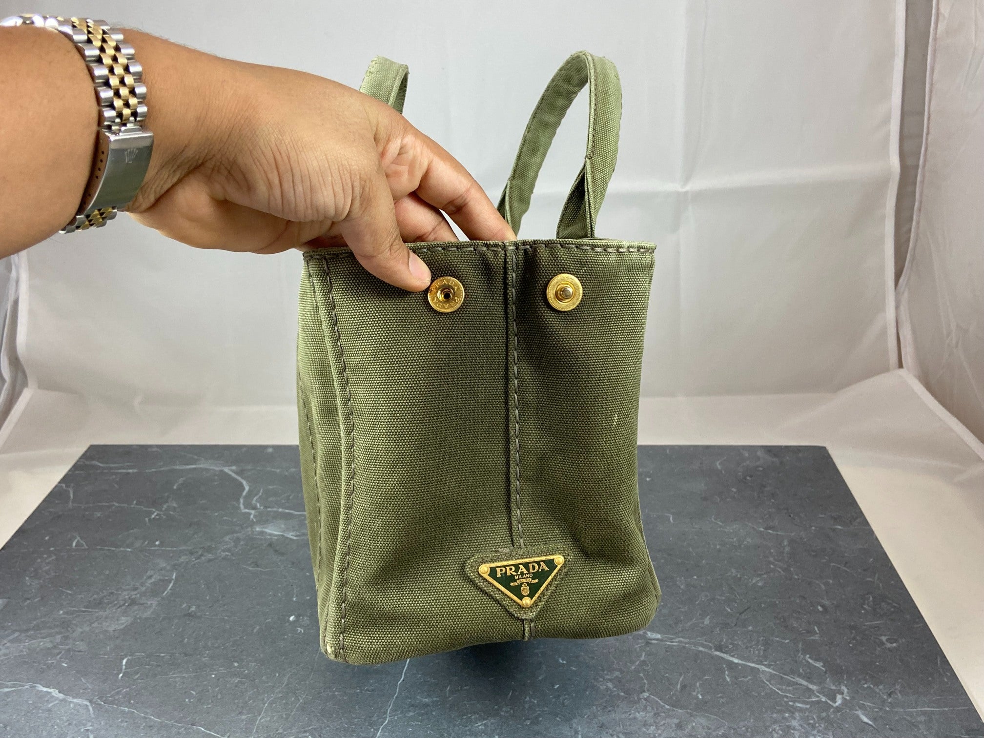 Prada Canapa Tote Bag Green