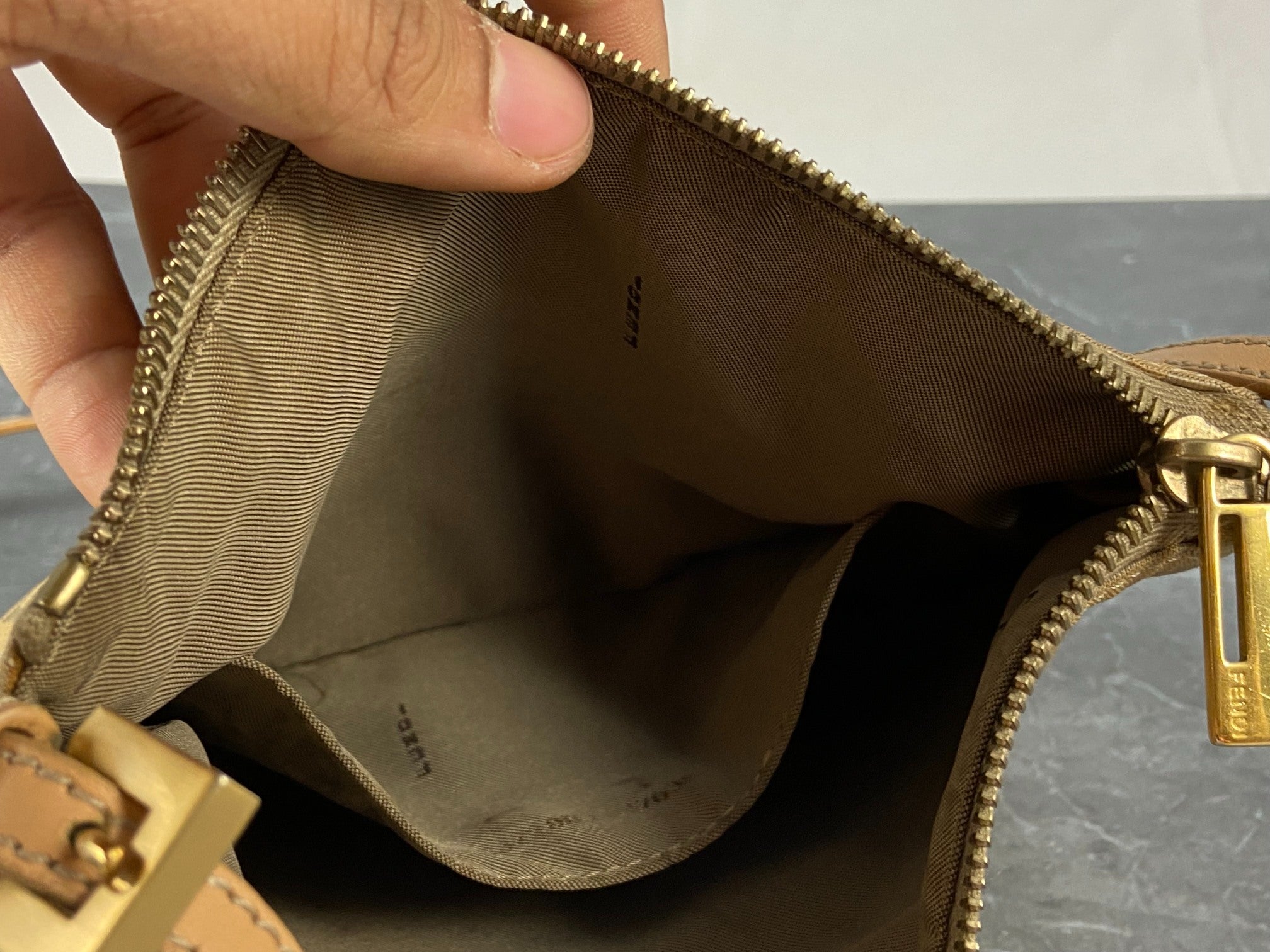Fendi Shoulder Bag Beige Zucchino Monogram