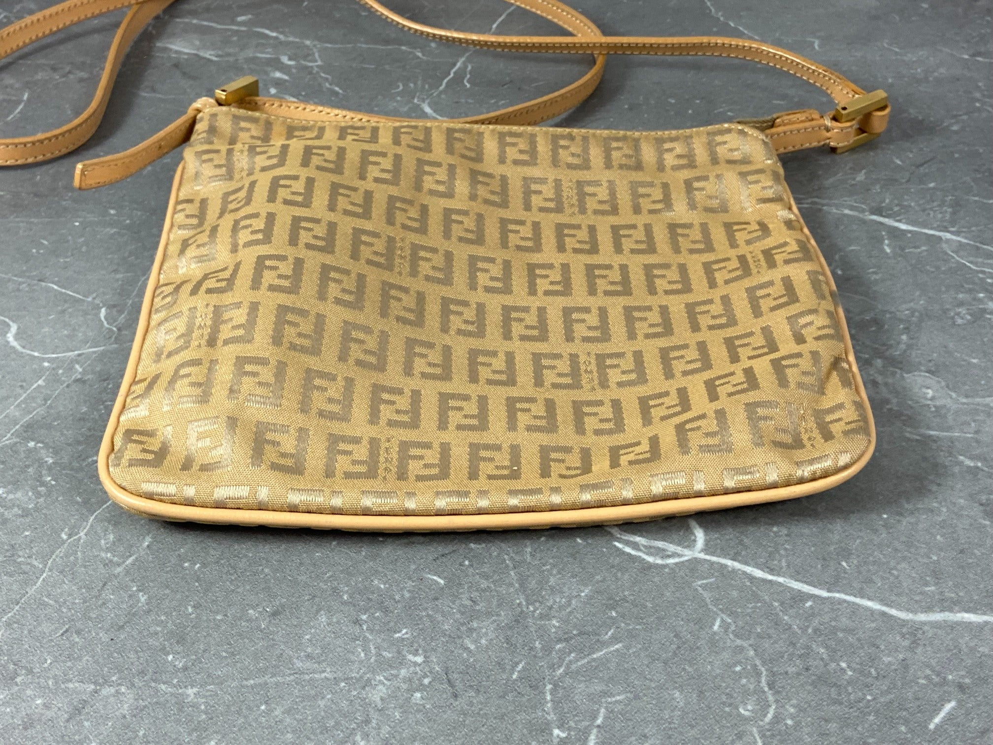 Fendi Shoulder Bag Beige Zucchino Monogram