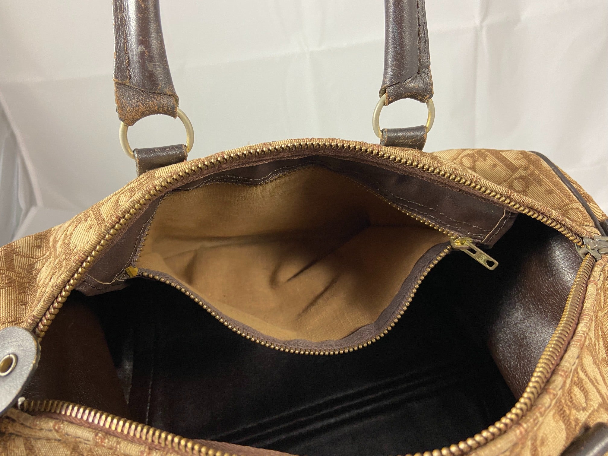 Christian Dior Bowling Bag Brown Trotter Monogram
