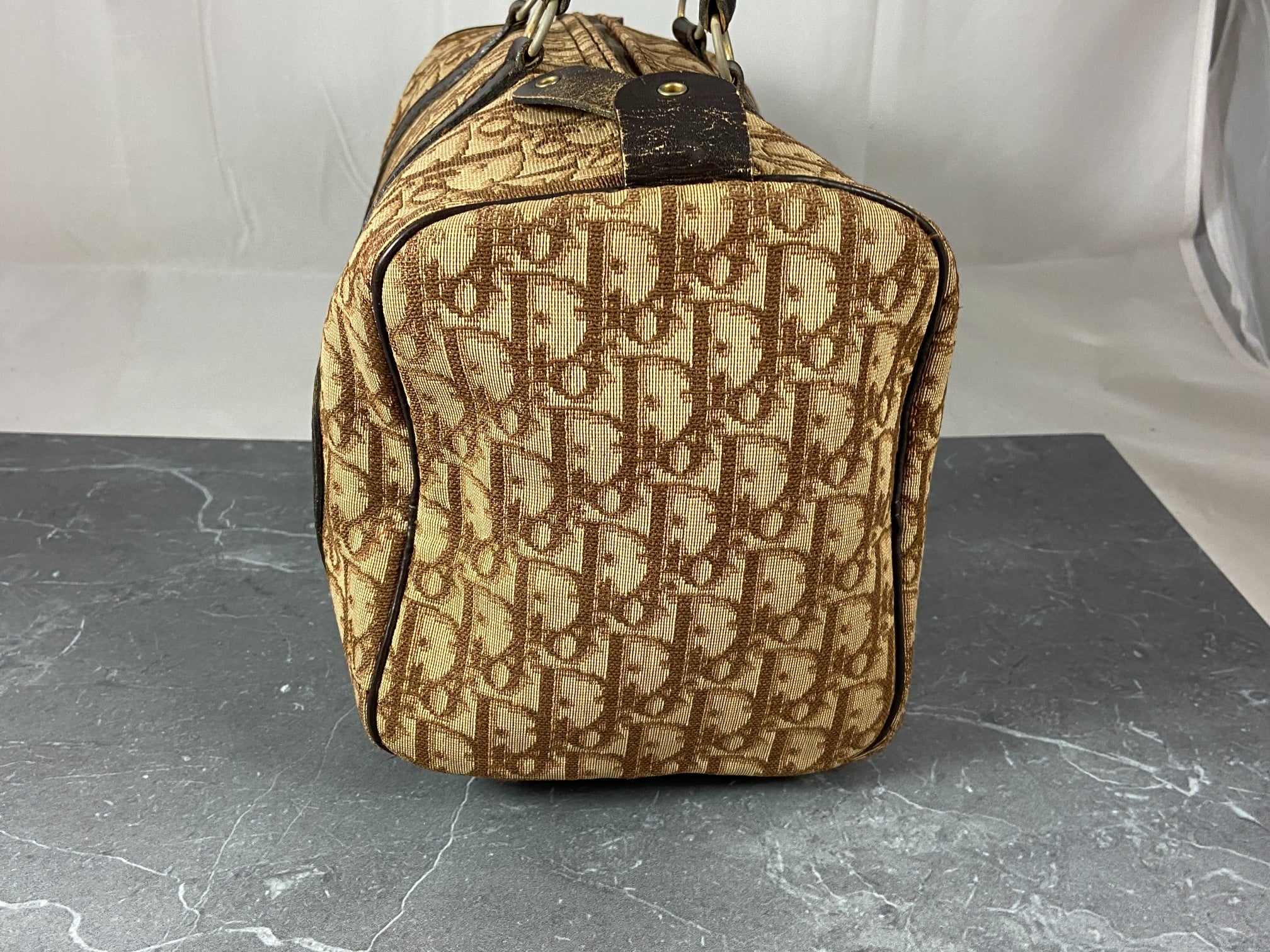 Christian Dior Bowling Bag Brown Trotter Monogram