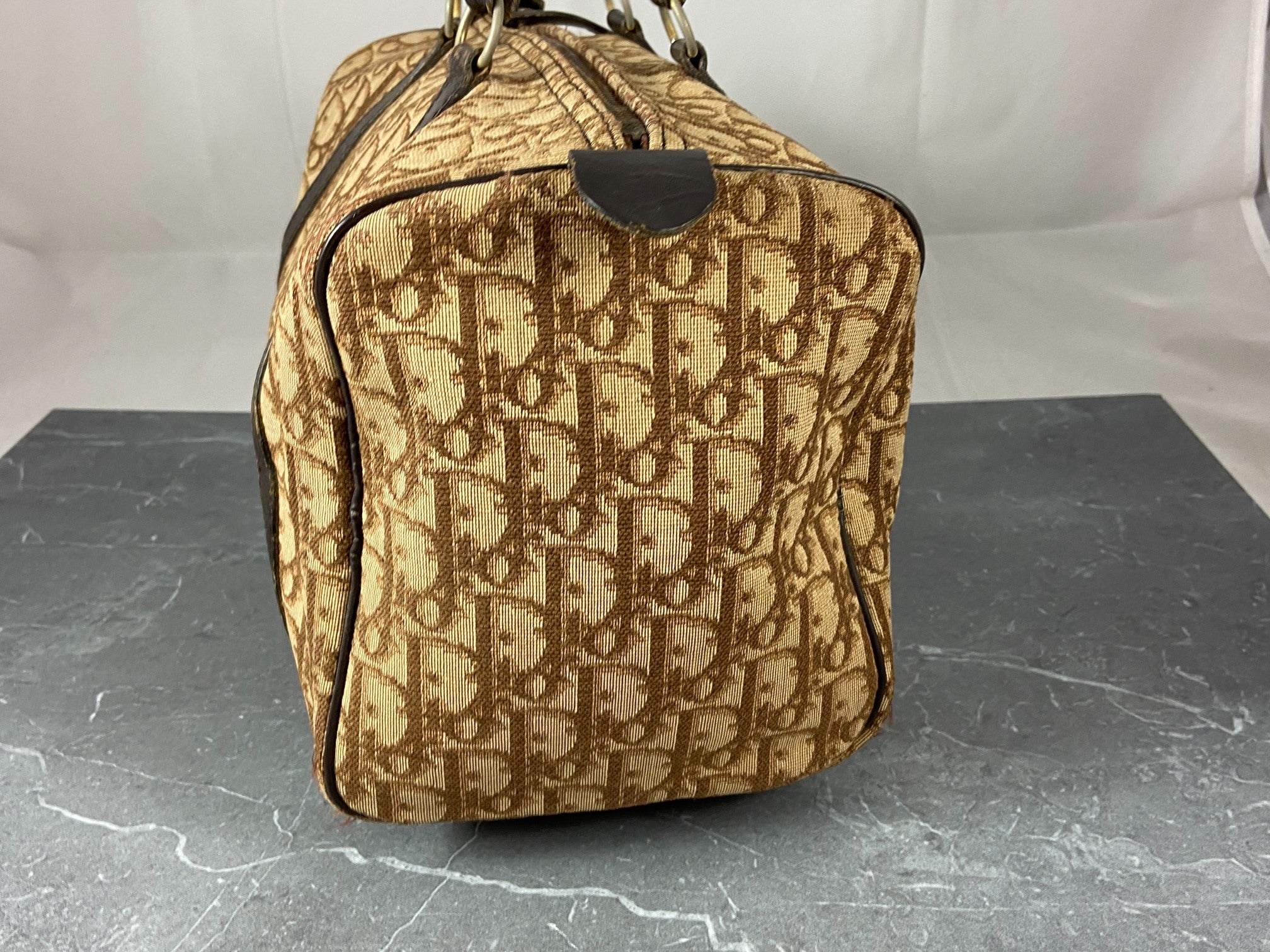 Christian Dior Bowling Bag Brown Trotter Monogram