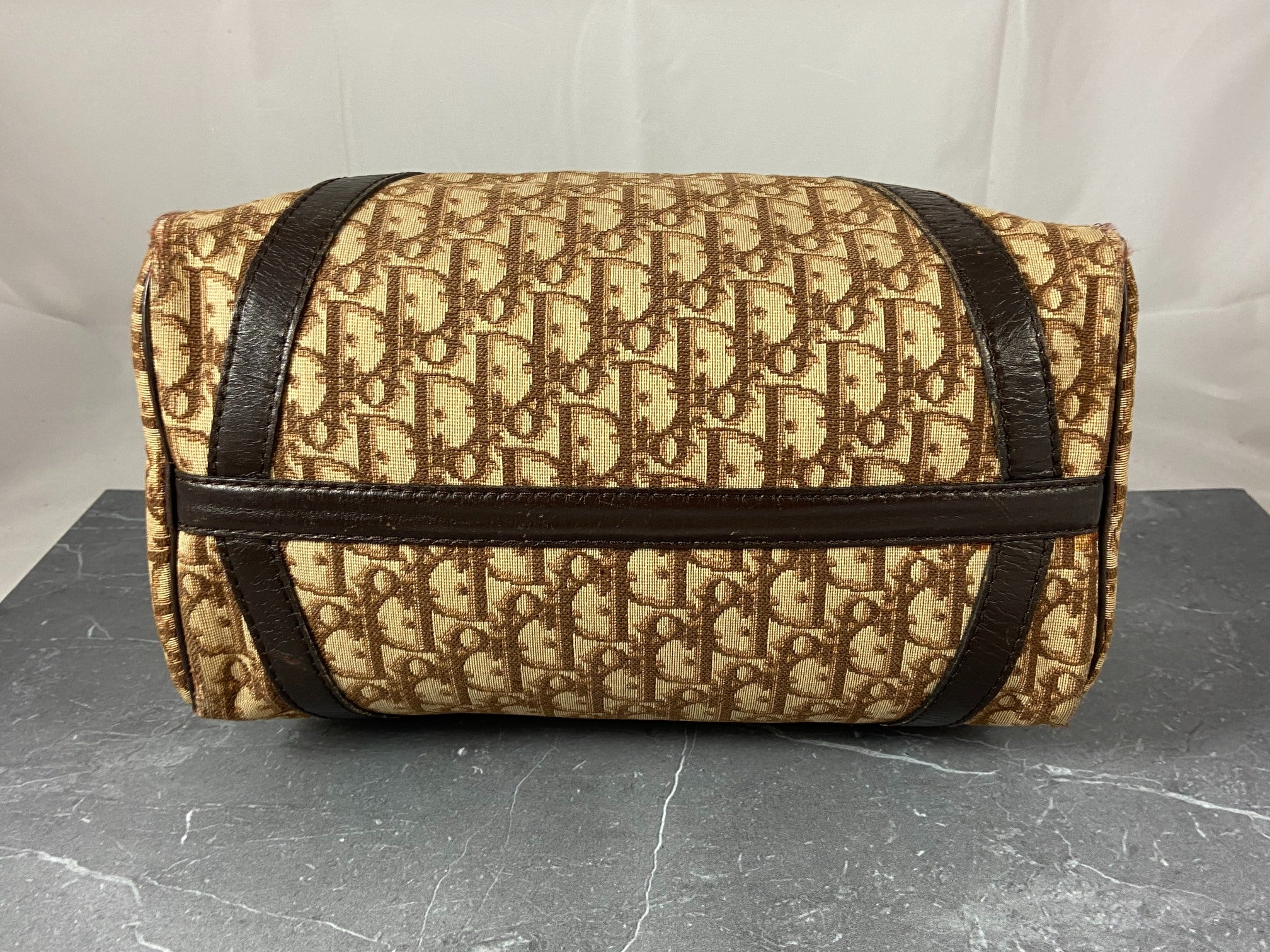 Christian Dior Bowling Bag Brown Trotter Monogram