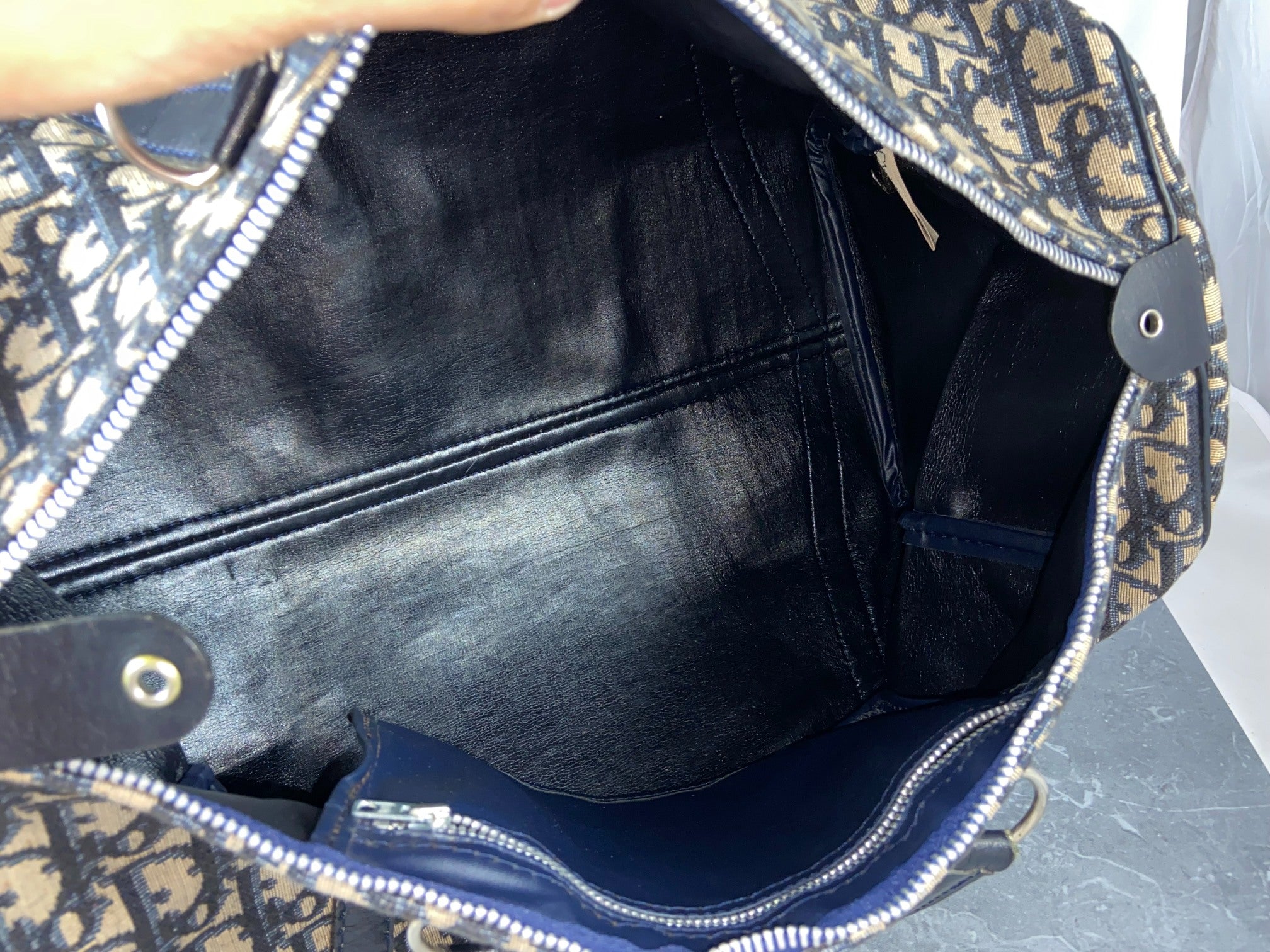 Christian Dior Boston / Duffle Bag Blue Trotter Monogram
