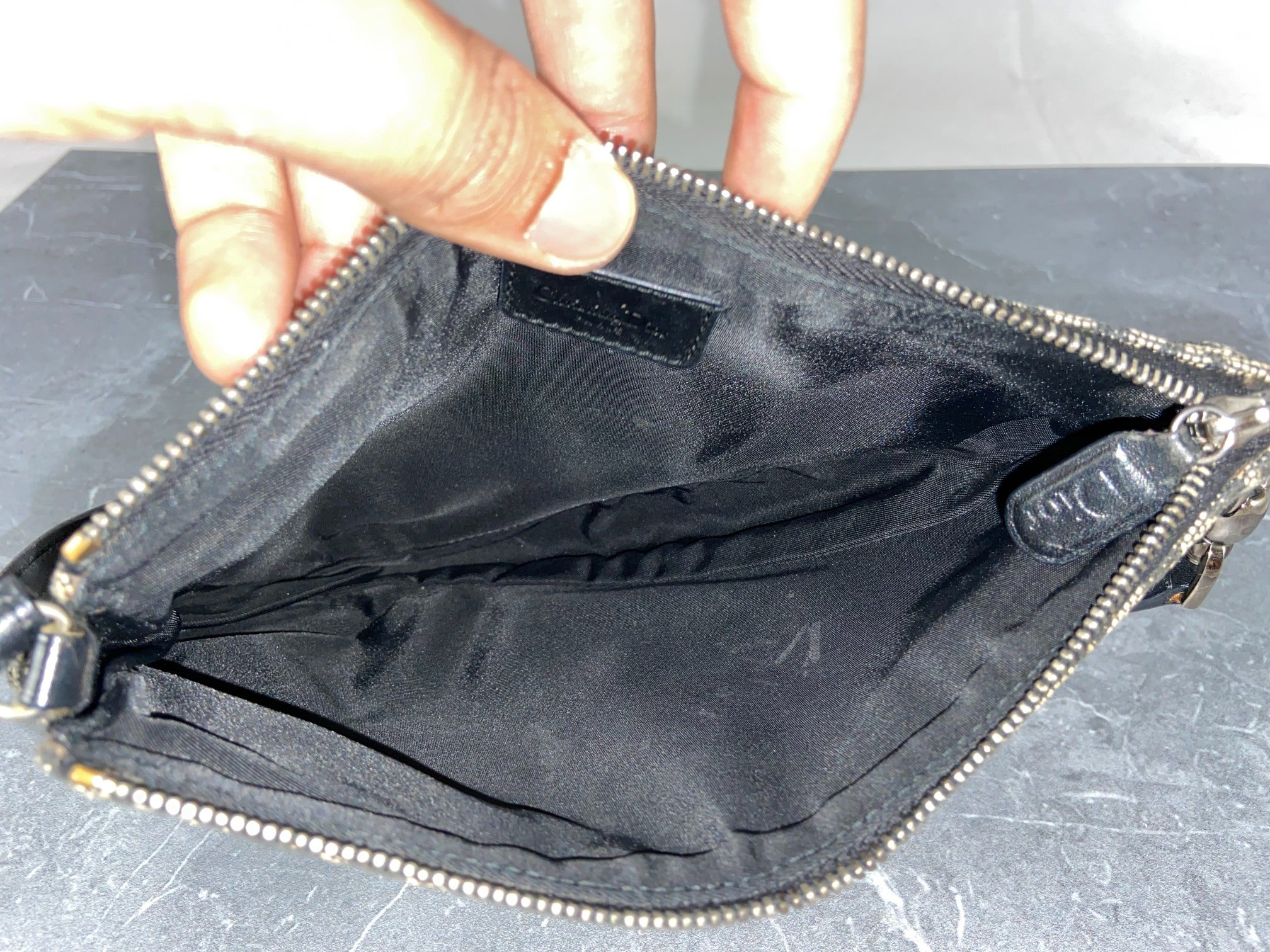 Christian Dior Saddle Pochette / Mini / Hobo Bag Black Trotter Monogram