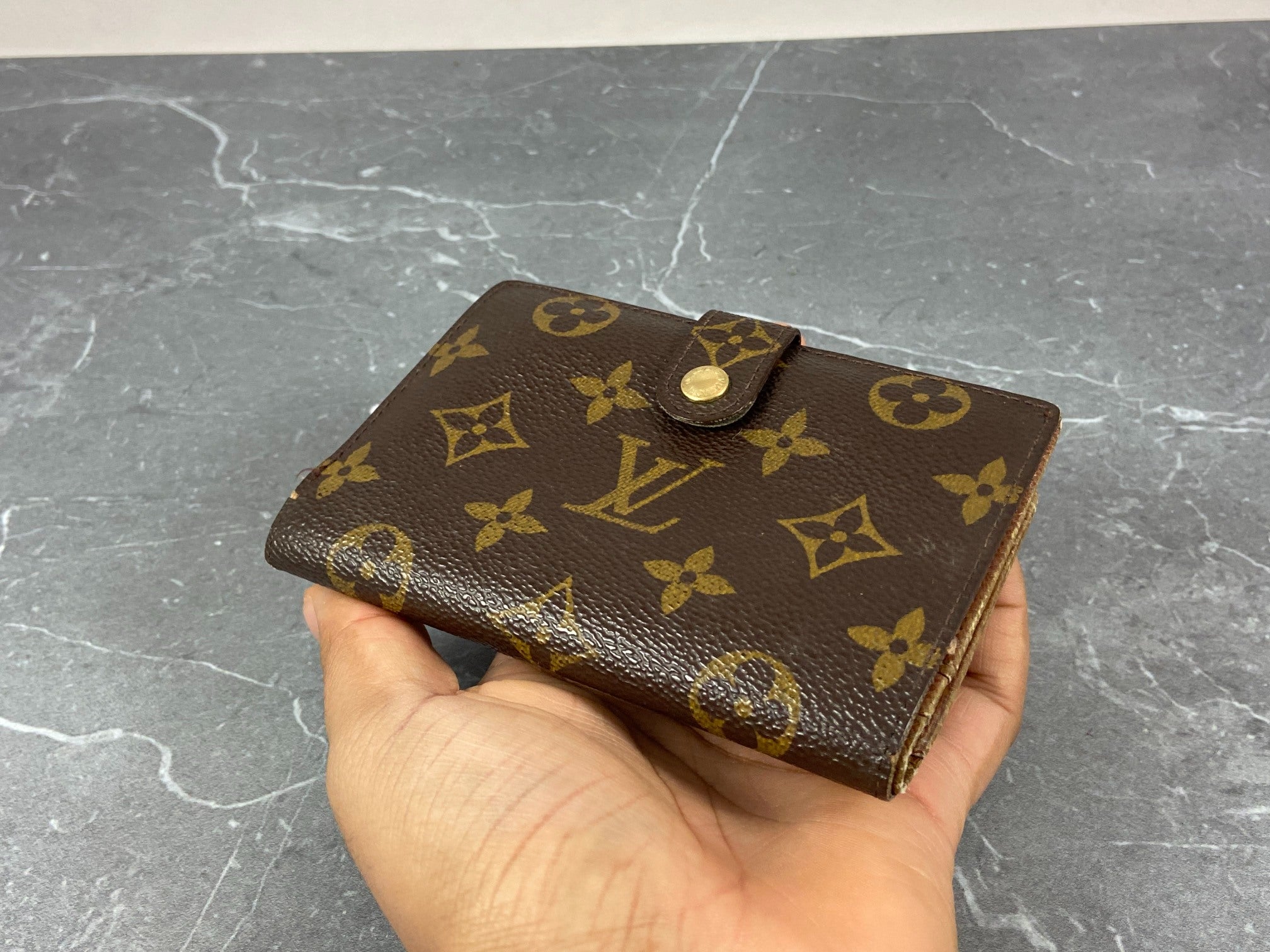 Louis Vuitton French Compact Wallet Monogram Canvas