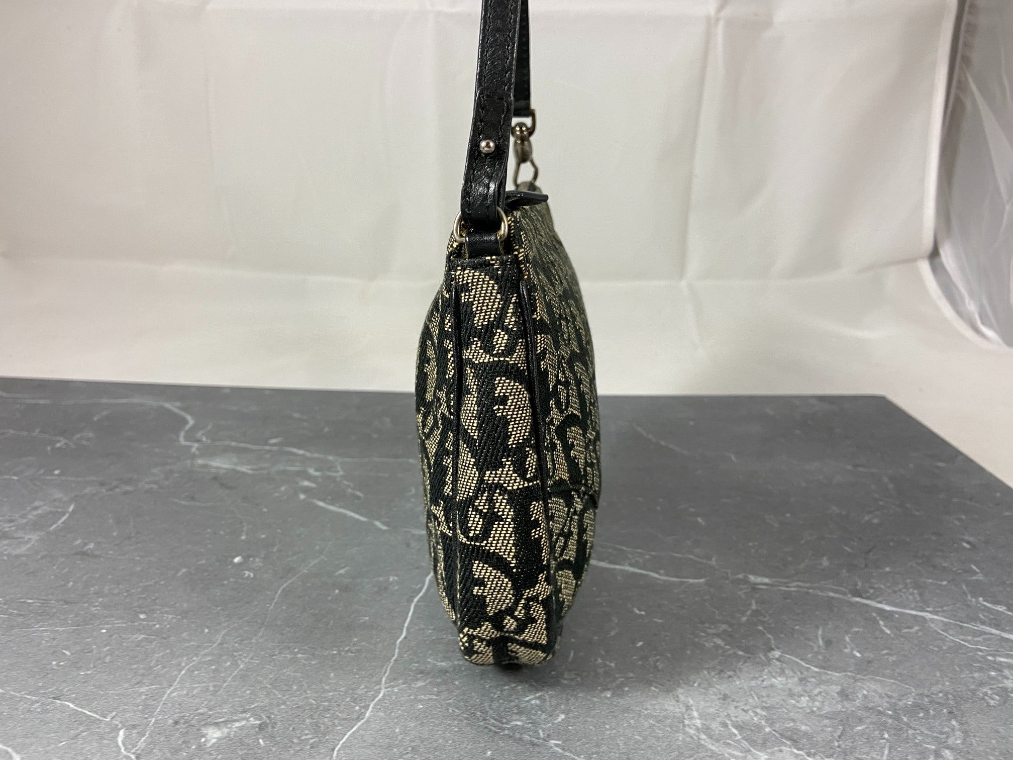 Christian Dior Saddle Pochette / Mini / Hobo Bag Black Trotter Monogram