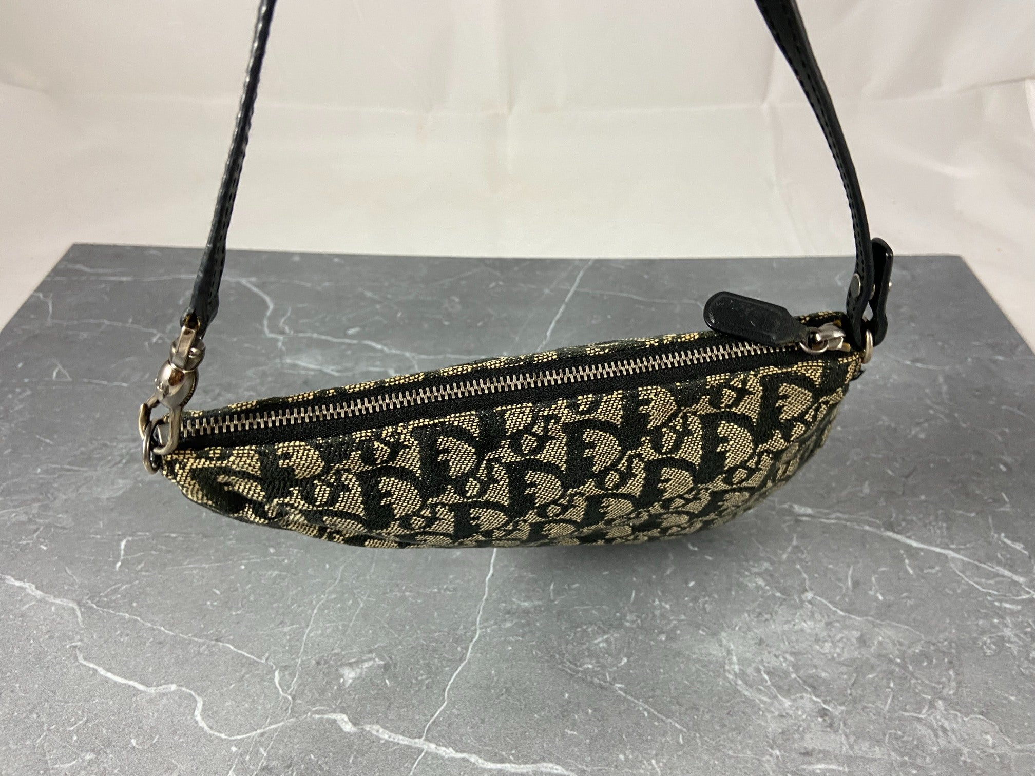 Christian Dior Saddle Pochette / Mini / Hobo Bag Black Trotter Monogram