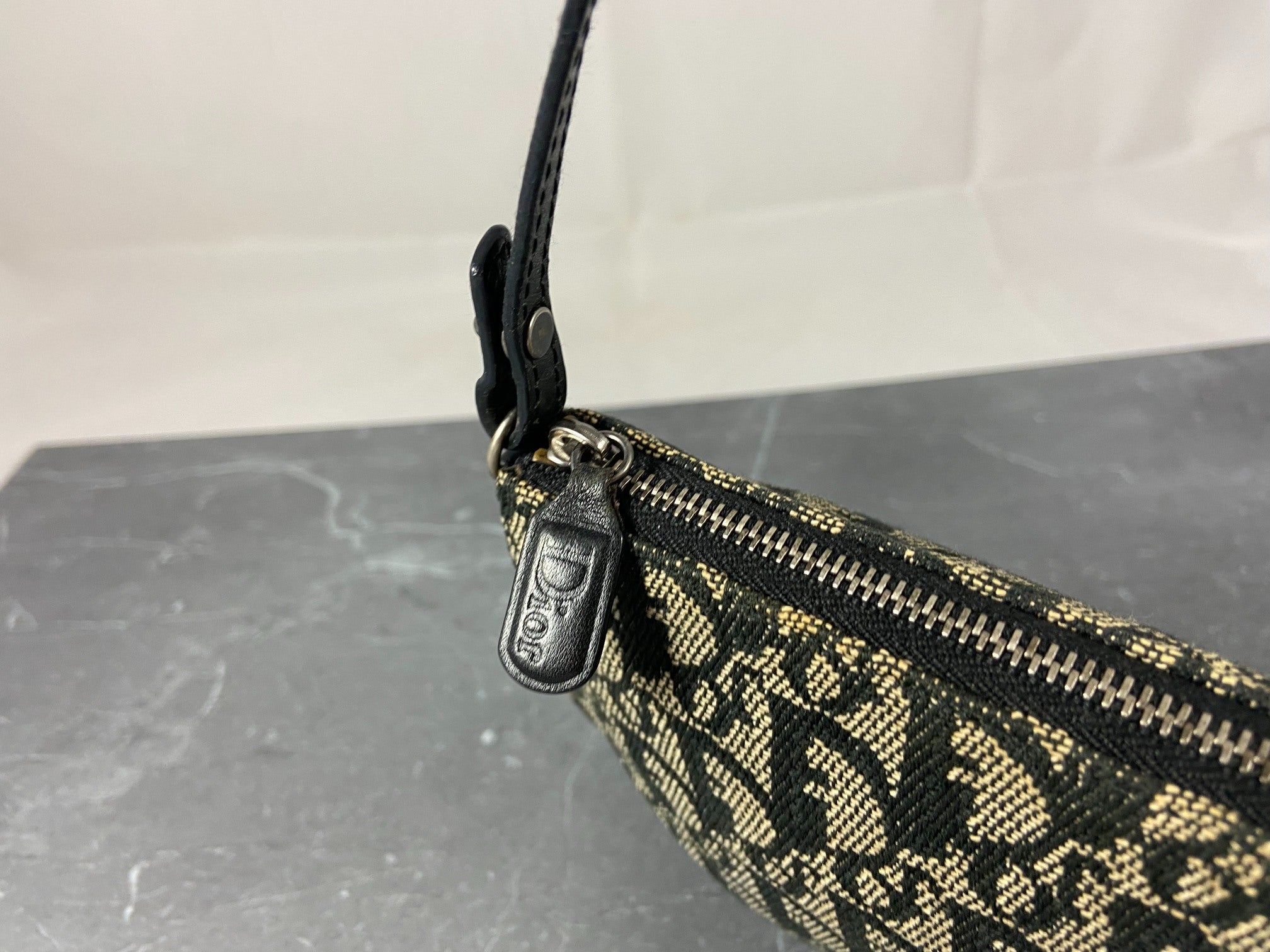 Christian Dior Saddle Pochette / Mini / Hobo Bag Black Trotter Monogram