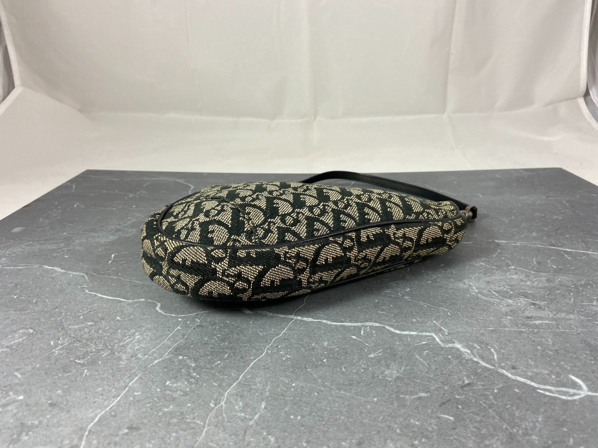 Christian Dior Saddle Pochette / Mini / Hobo Bag Black Trotter Monogram