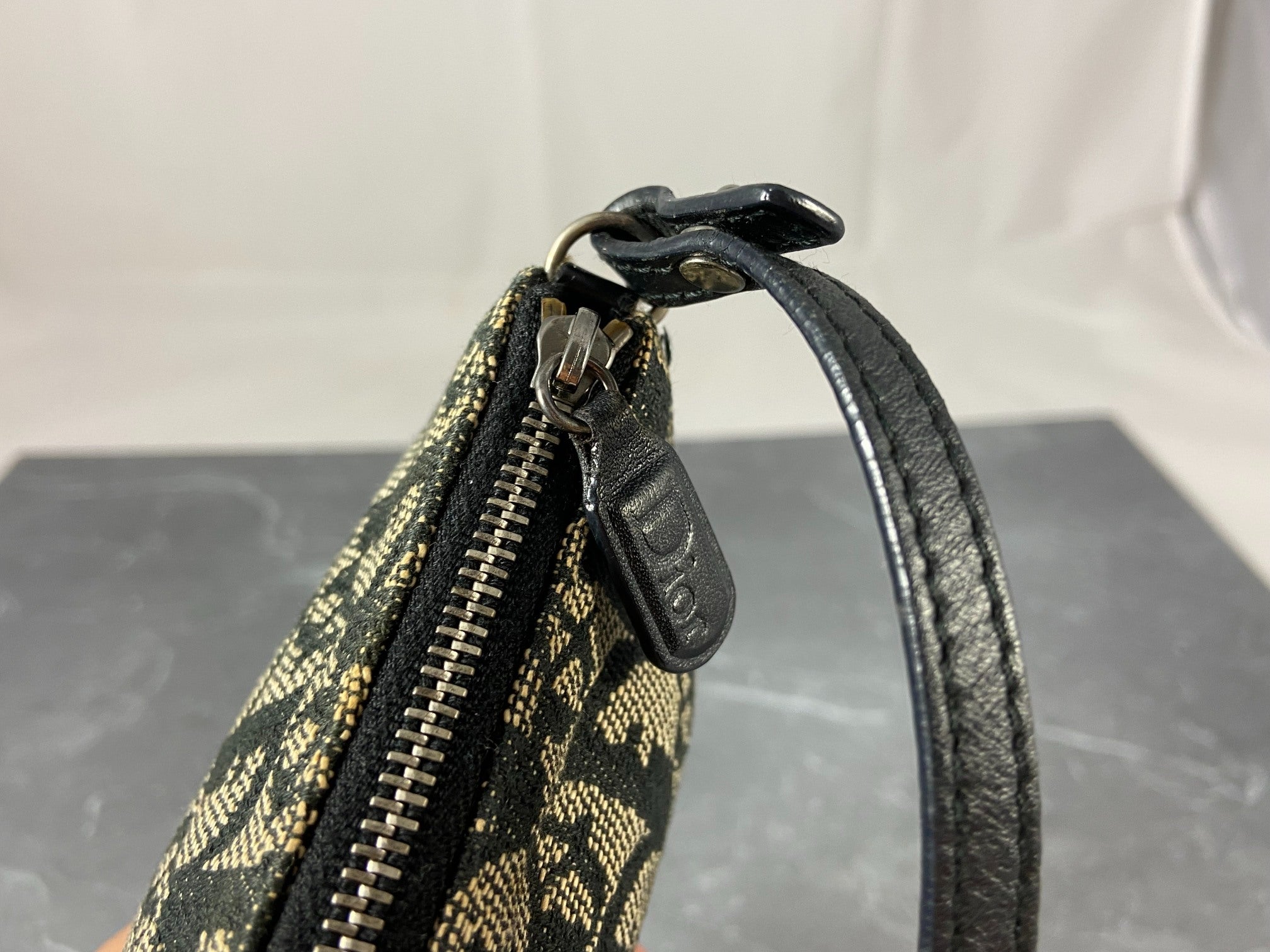 Christian Dior Saddle Pochette / Mini / Hobo Bag Black Trotter Monogram