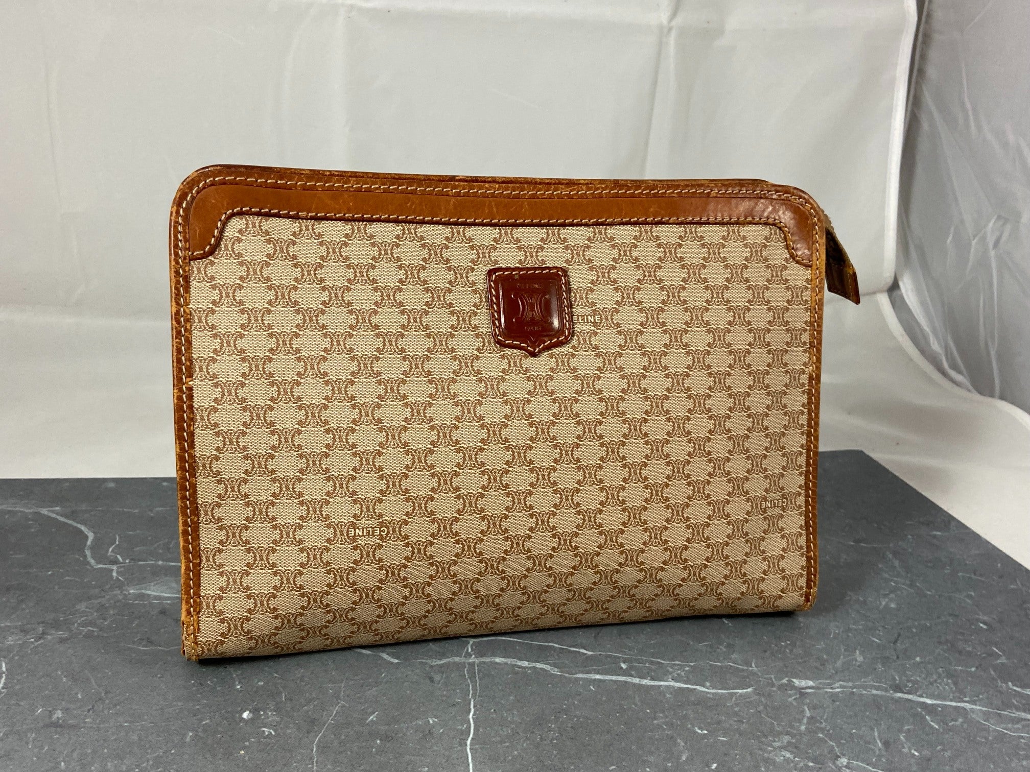 Celine Macadam Clutch Beige